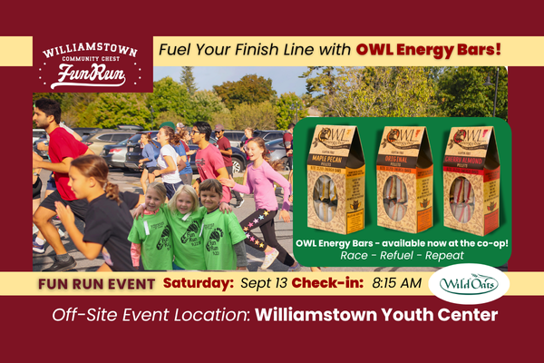 Fuel Your Finish Line with OWL Energy Bars! 100 Calories. All the Good Stuff.