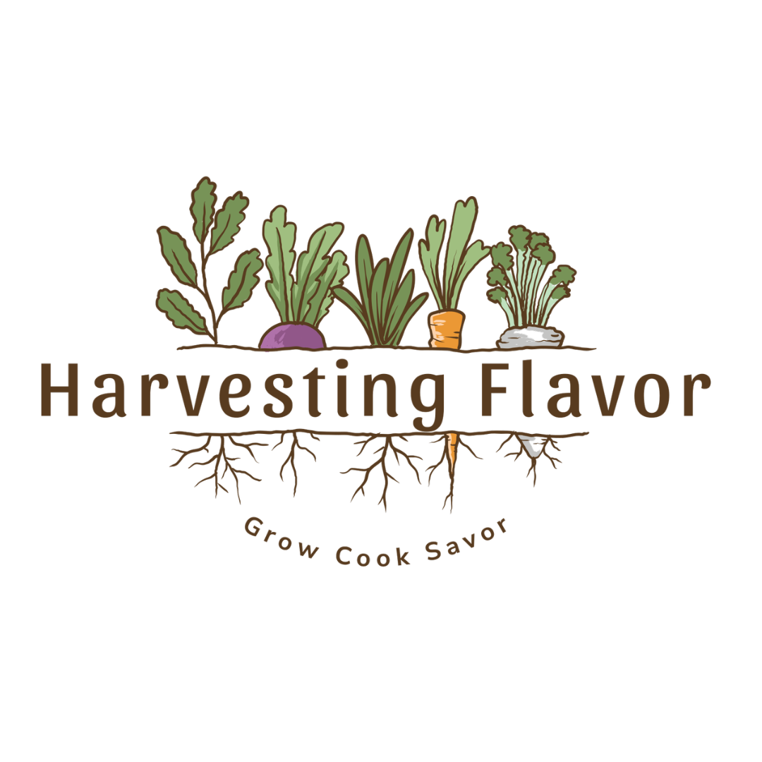 Harvesting Flavor logo for plant-forward cooking and nutrition education