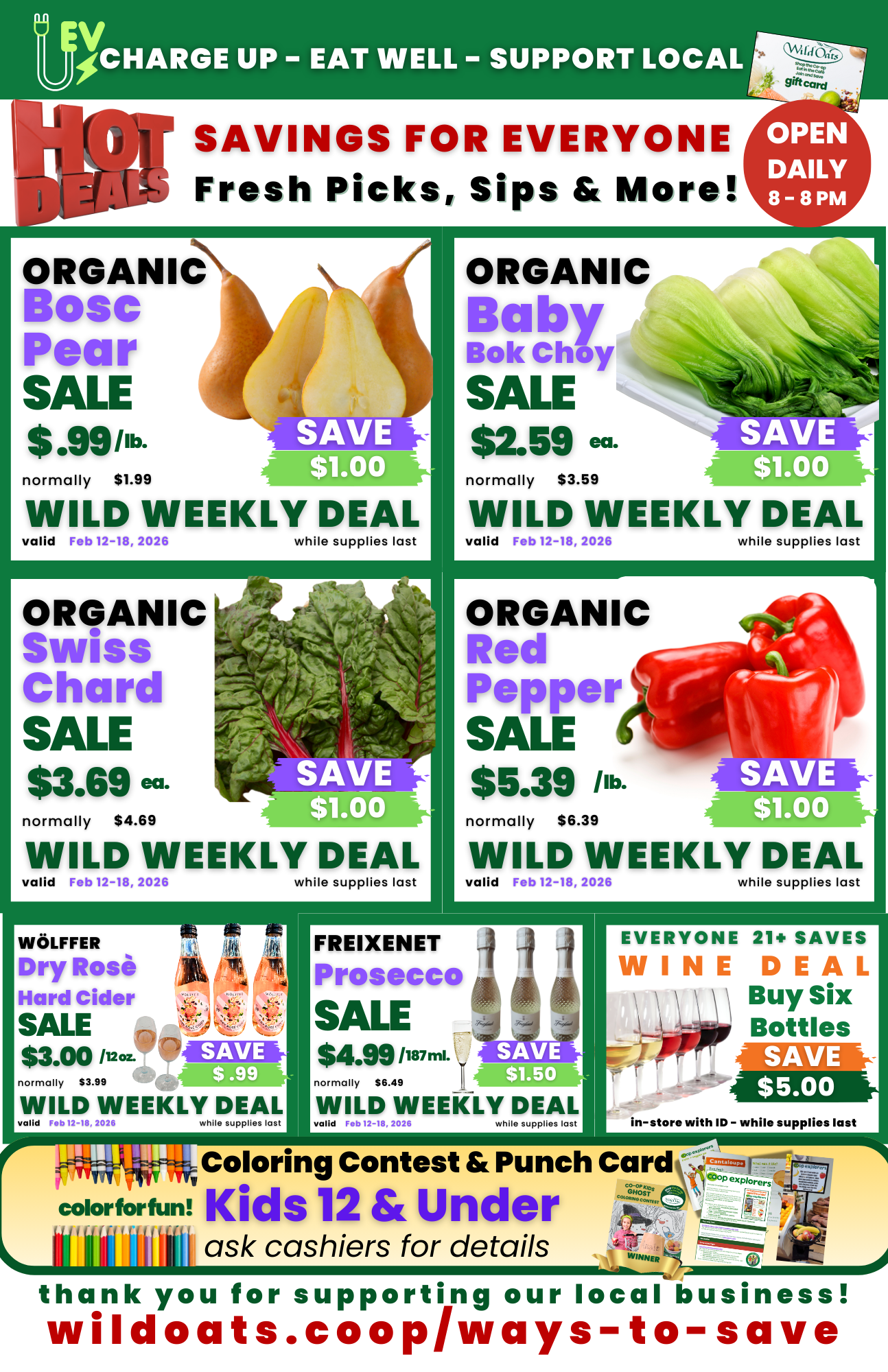 Feb 12 to 18 2026 Wild Weekly Deals Update and more at Wild Oats Market
