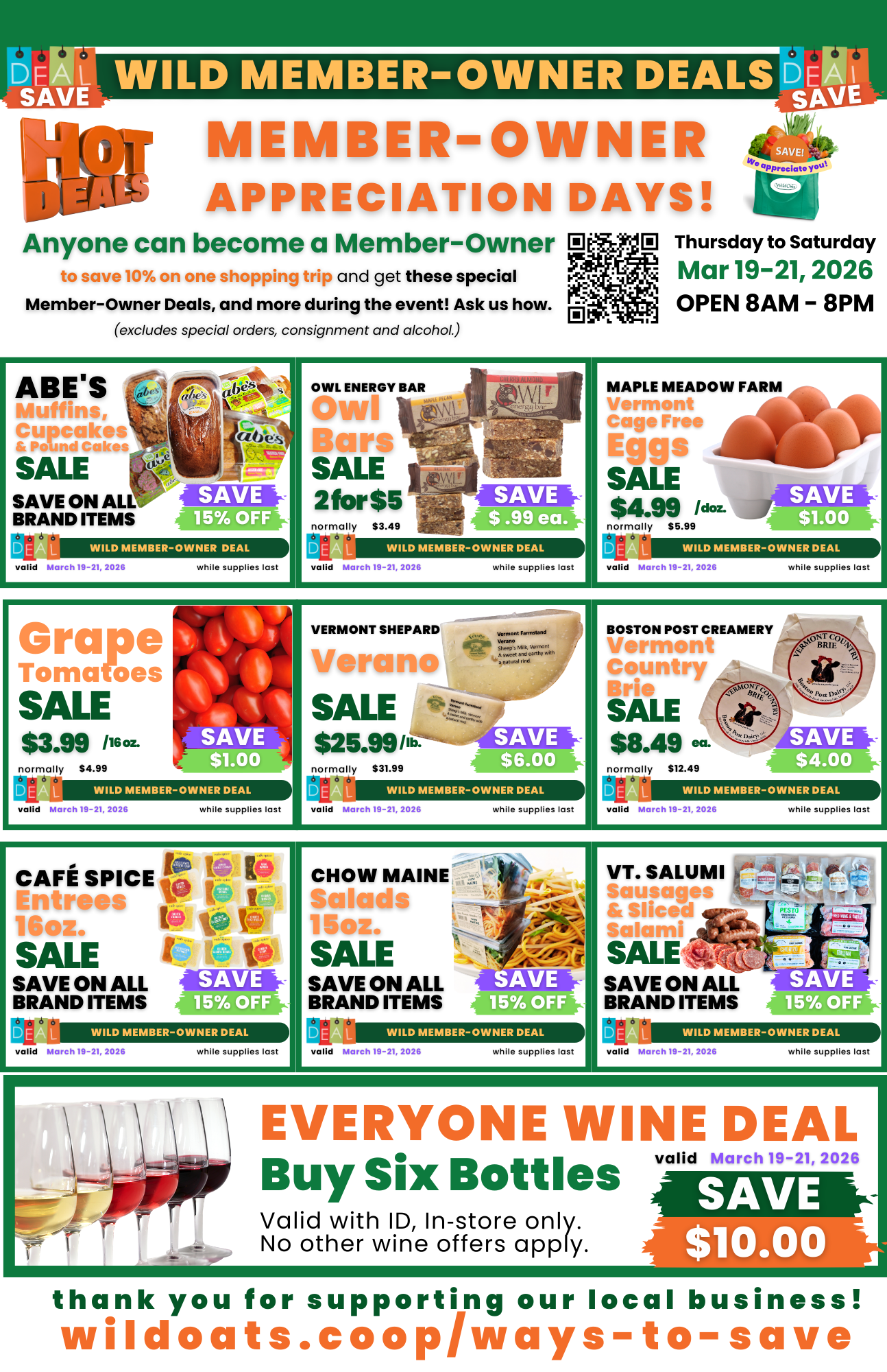 2026-03-19 to 21 Wild Oats Market Member Owner Appreciation Day Deals.png