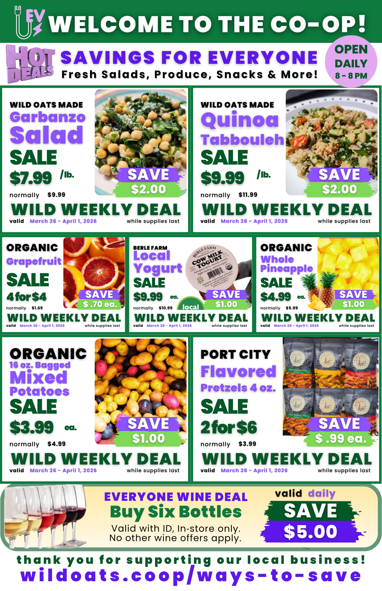 2026 March 26 to April 1 Wild Oats Market Wild Weely Deals to Save Produce Snacks.png