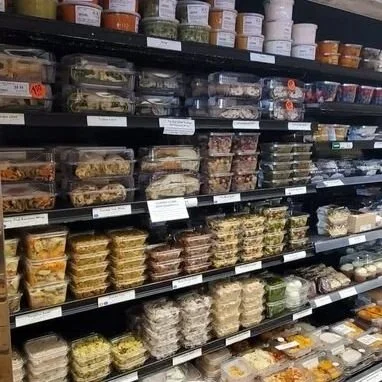 Check out our grab-n-go cooler for a wide variety of quick and easy meal options.