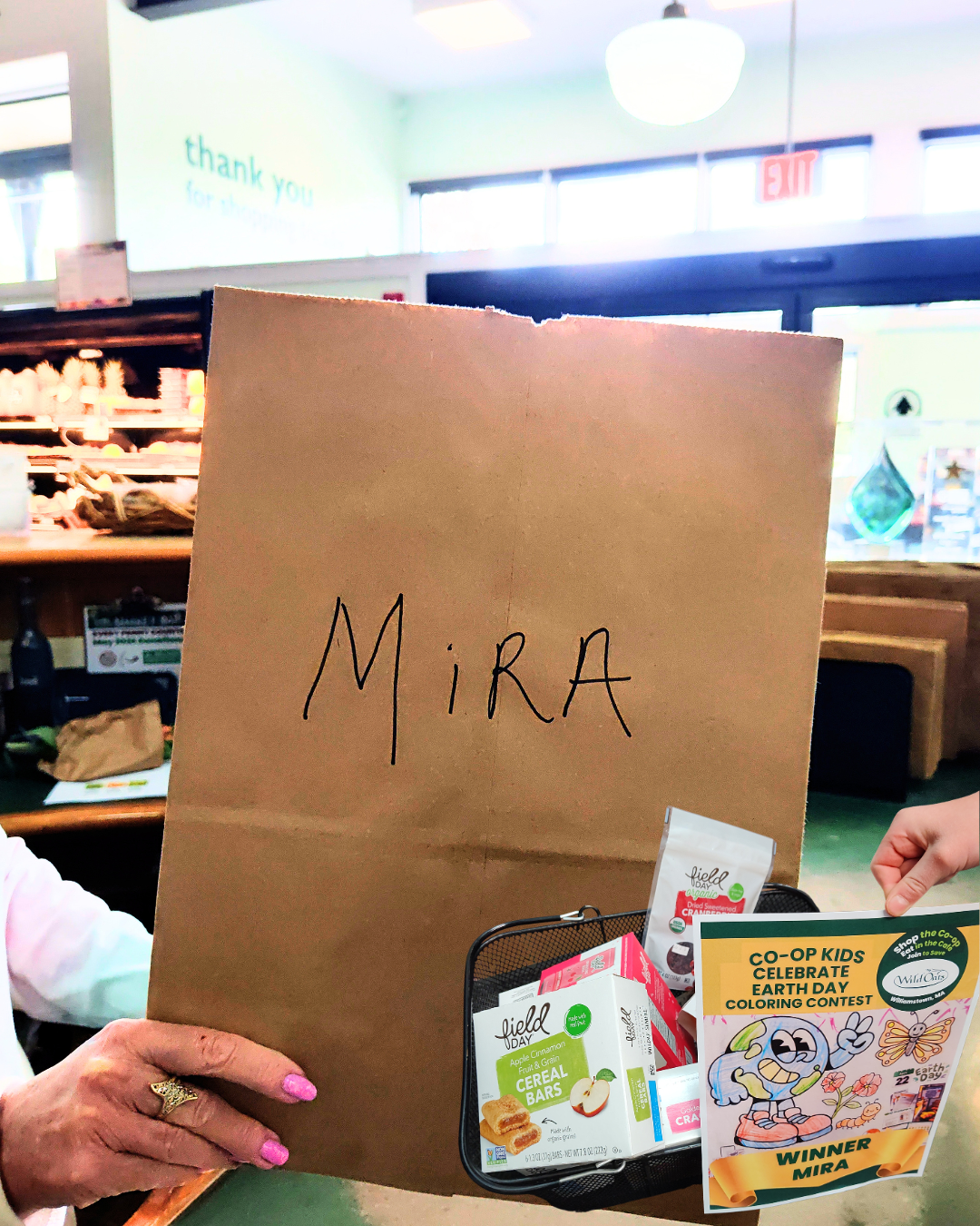 Cashier made her personalized bag.png