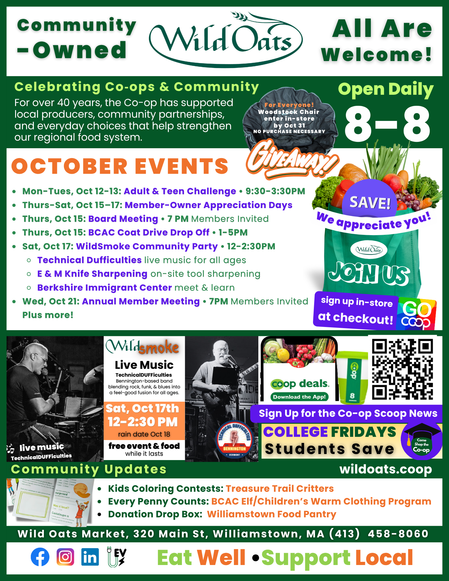 October Events Flyer - Wild Oats Market