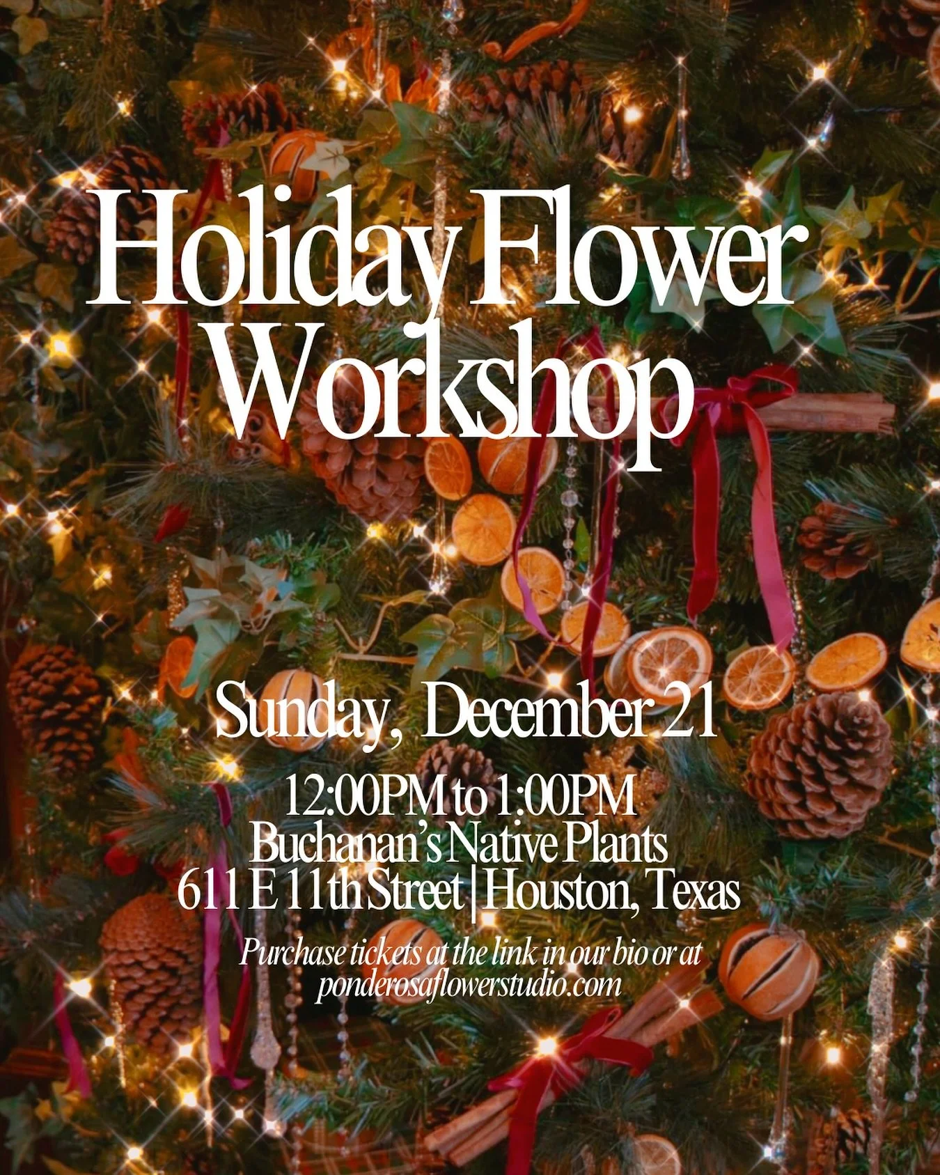 Hello, December! 💌 We hope you will join us for our festive Holiday Flower Workshop hosted at @buchanansplants on December 21! 

No experience is necessary, just come ready to create and enjoy a little holiday magic!!

Spaces are limited, so grab yo