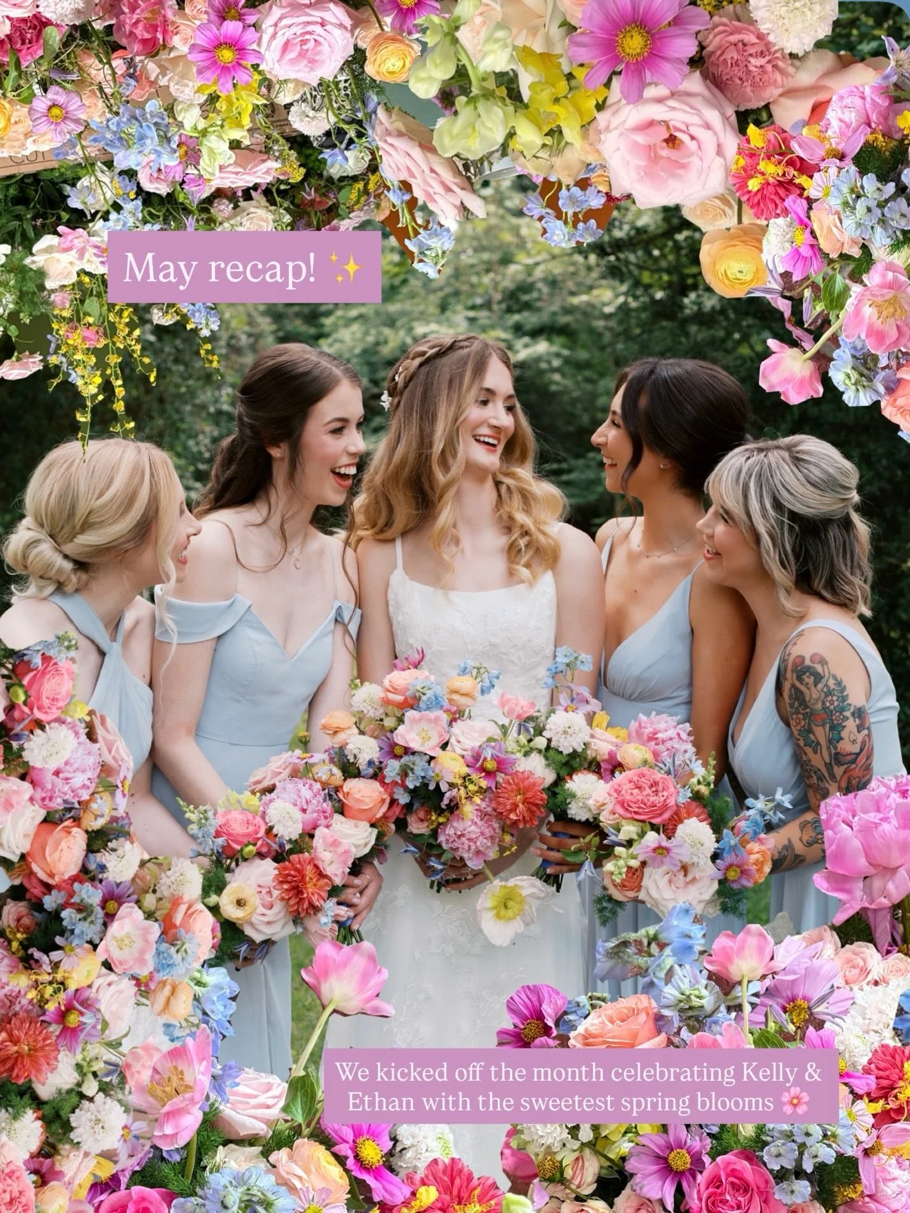 💕✨🩷⭐️ May recap!! ⭐️🩷✨💕

1. Absolutely loved the vibrant color palette that was Kelly &amp; Ethan's gorgeous wedding day at @themeekermark 💘 kelly &amp; her gals photographed by the talented @courtneytatephoto 
2. Deliveries headed out the door 