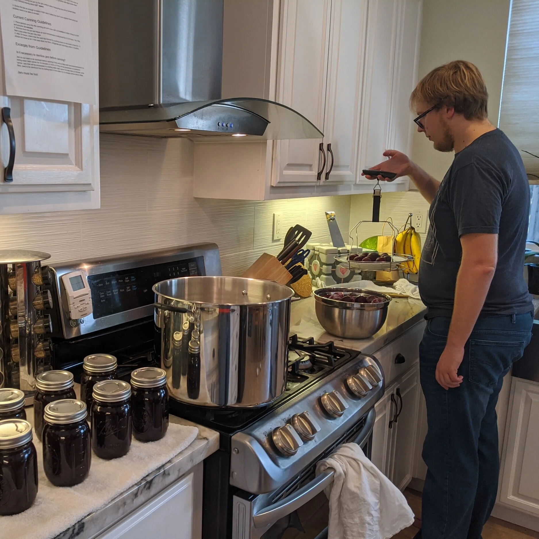 ¡En el verano, Daniel hace mermelada del ciruelo en nuestro patio trasero para nosotros y para dar a la familia y amigos!