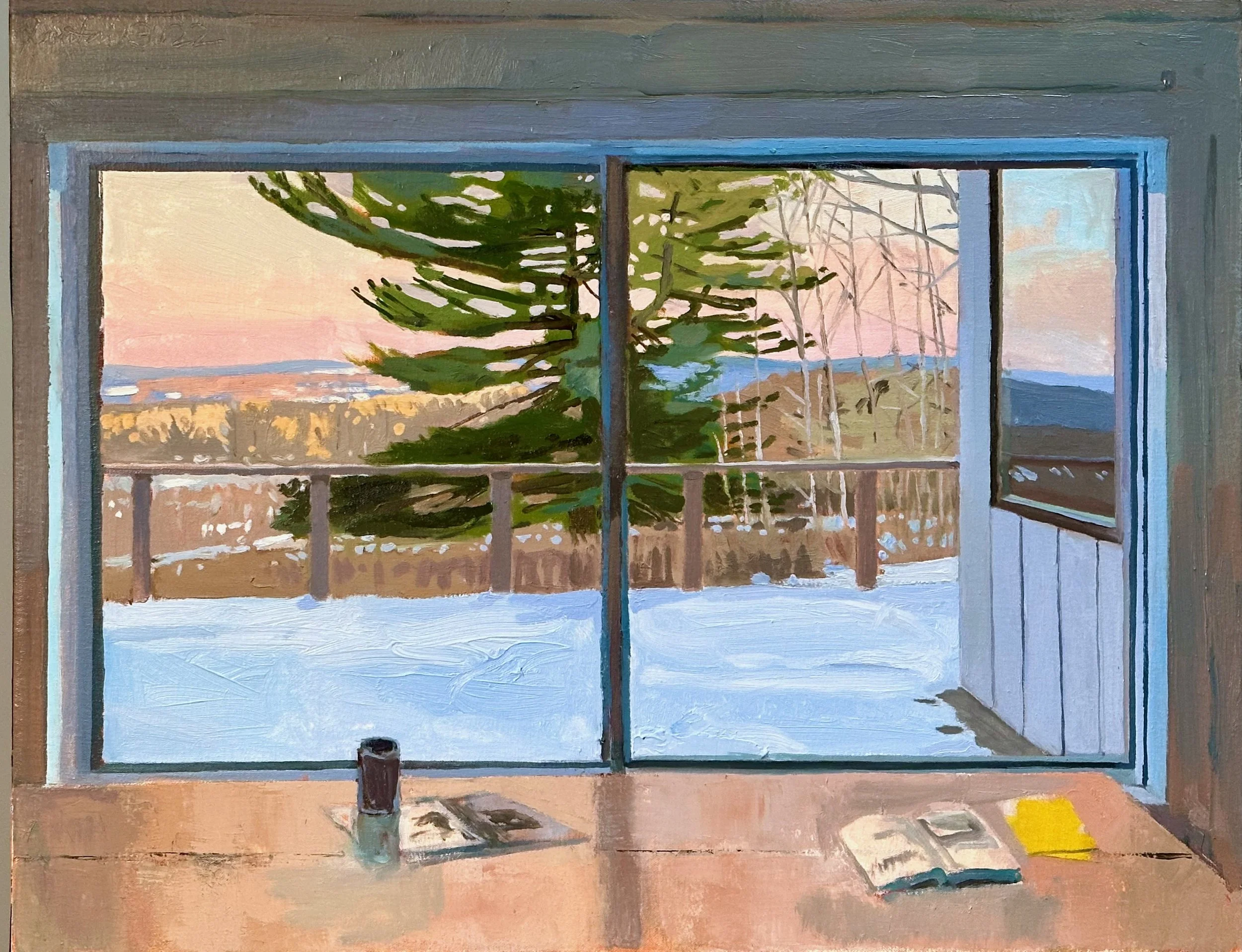 "White Pine, and Yellow Pad on Table"