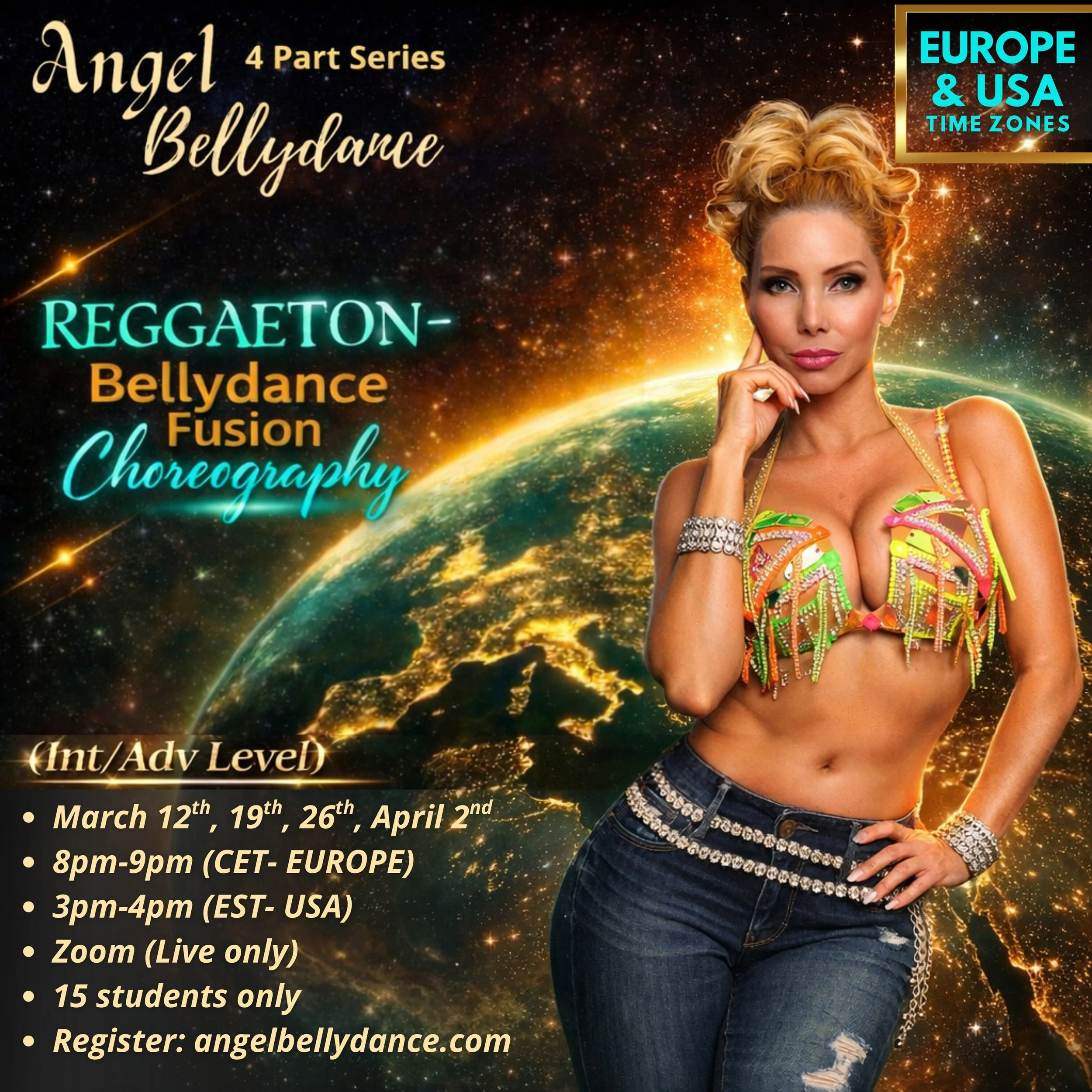 Reggaeton-Bellydance Fusion CHOREOGRAPHY (European evenings/USA afternoons) March 2026