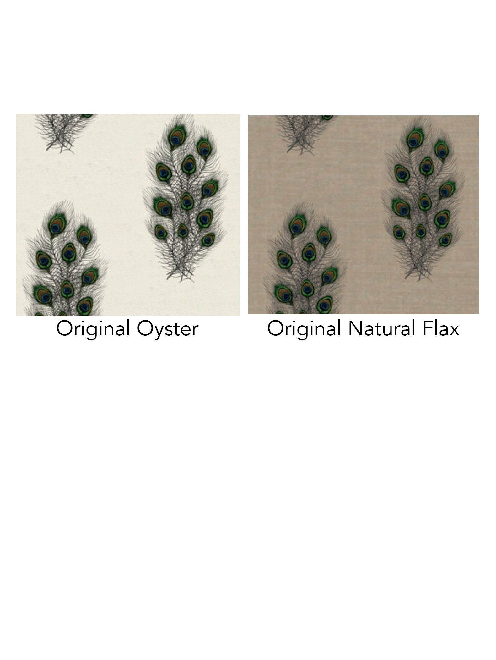 Pavo Cluster textile is available in 2 colorways: Original Natural Flax and Original Oyster.