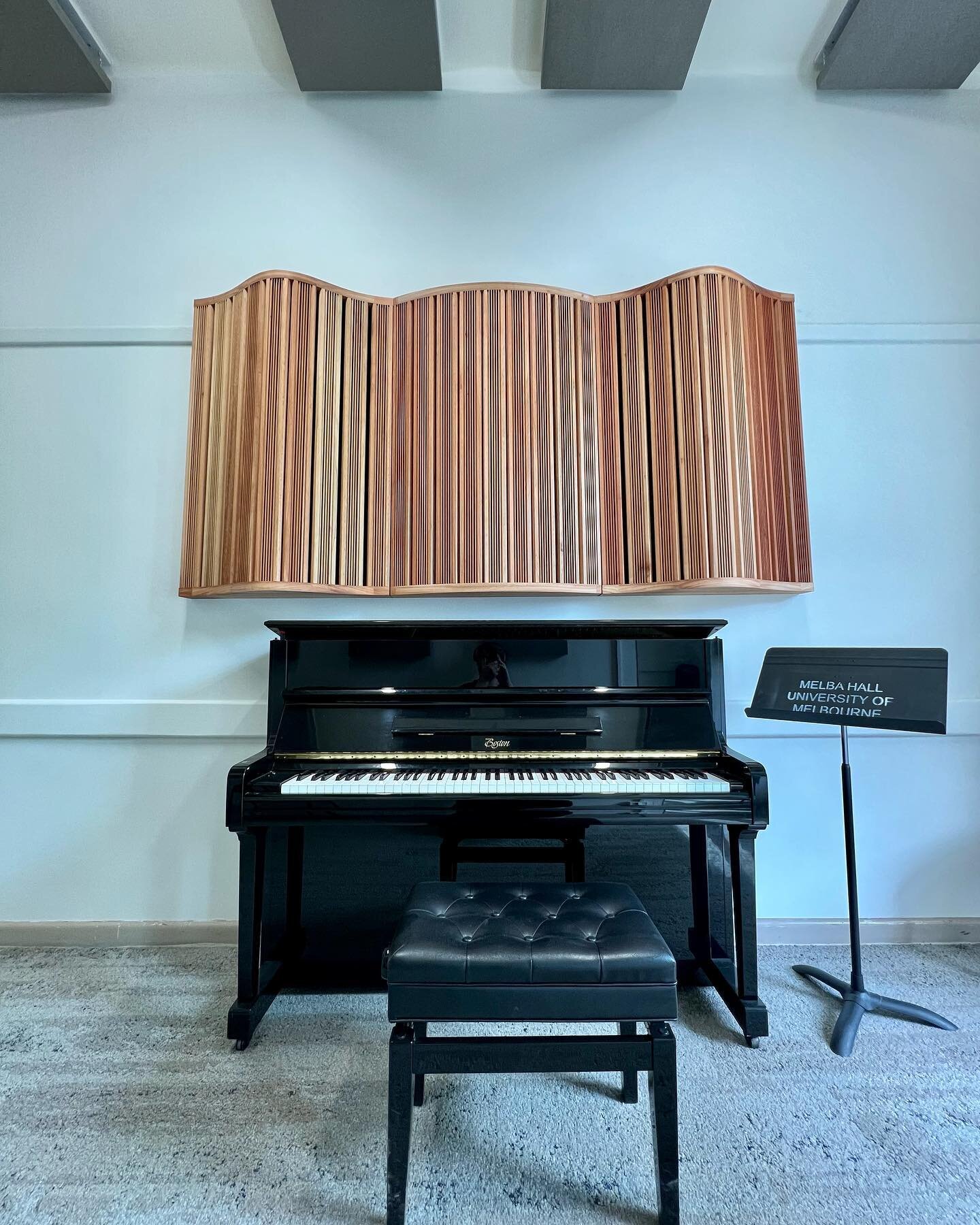 Acoustic treatment for three rooms at the melbourne Conservatorium of music / university of melbourne, Melba hall building. @unimelb , Featuring mid-high absorber panels and wave wall diffusers.  #exponentialacoustics #acoustics #studioacoustics #mas