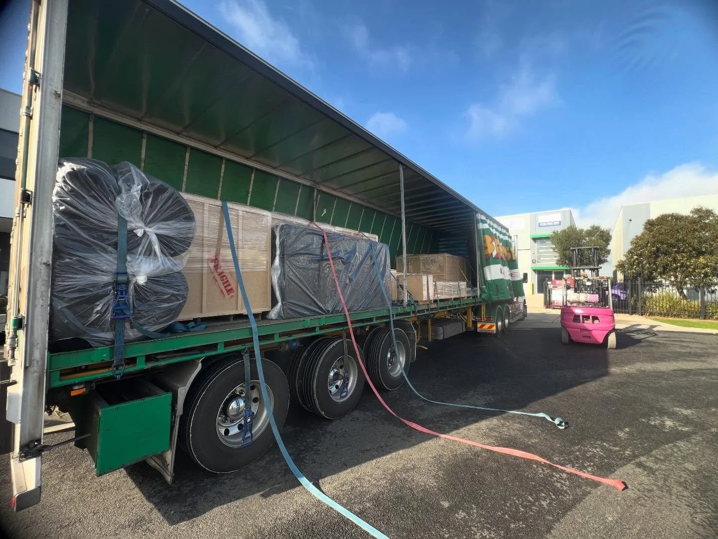 Full semi of acoustic treatment off to Brisbane for a listening room install.  #exponentialacoustics #acoustics #listeningroom
