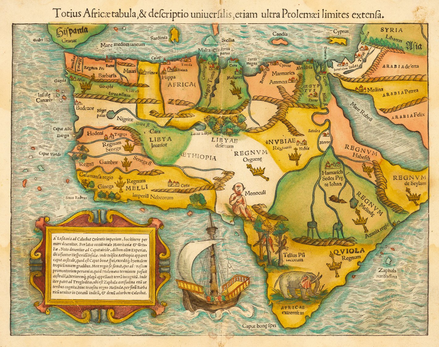  The Sebastien Munster map of Africa (1554). 