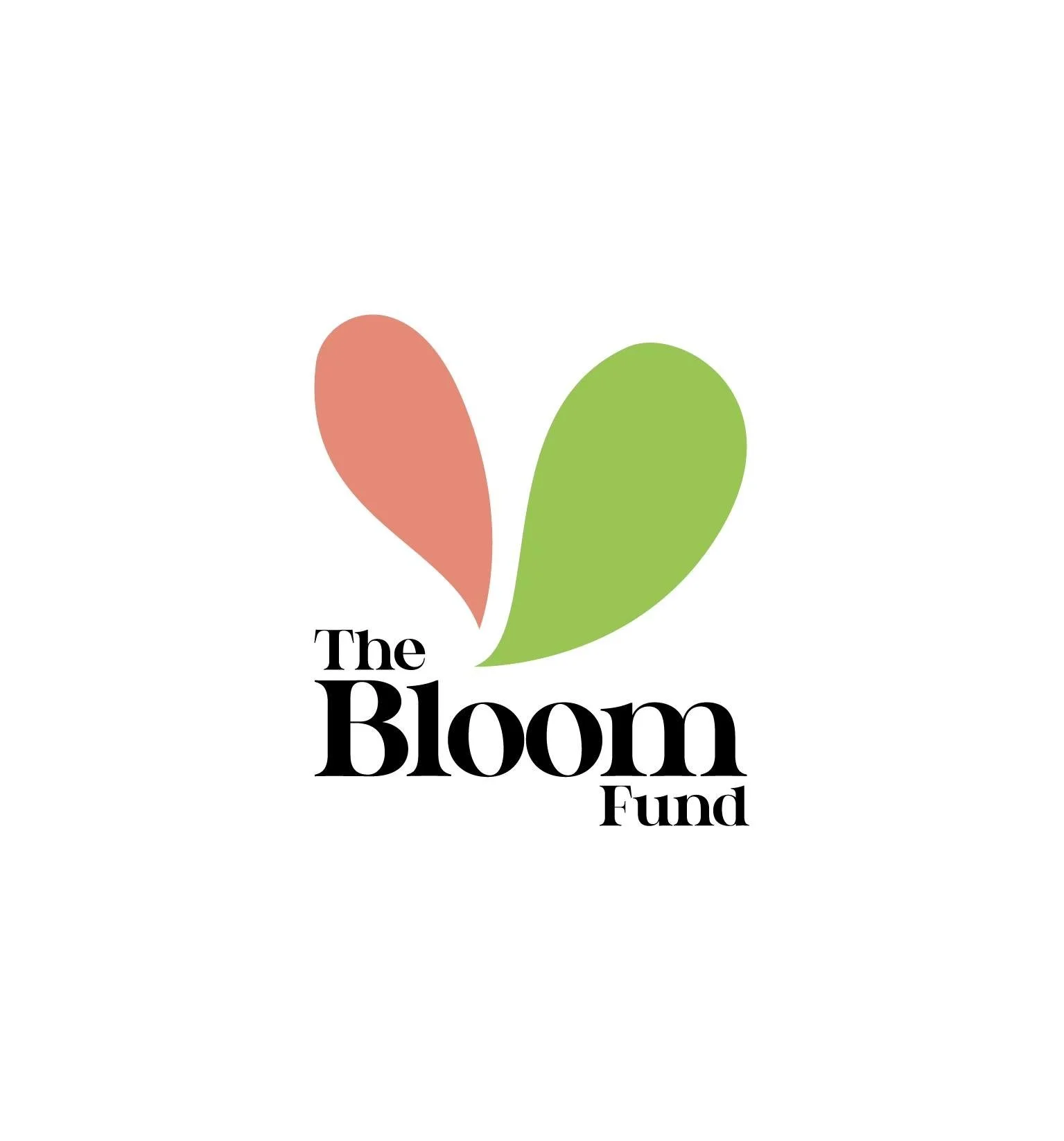 Logo of The Bloom Fund featuring a stylized flower with two leaves, one pink and one green, and the text 'The Bloom Fund'.