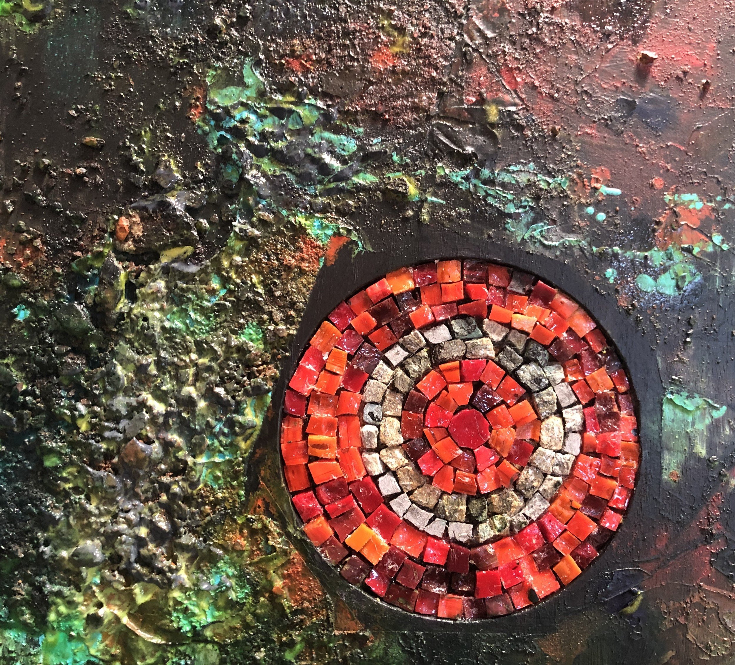 Smalti and mixed media | 10 × 10 in. | 2021