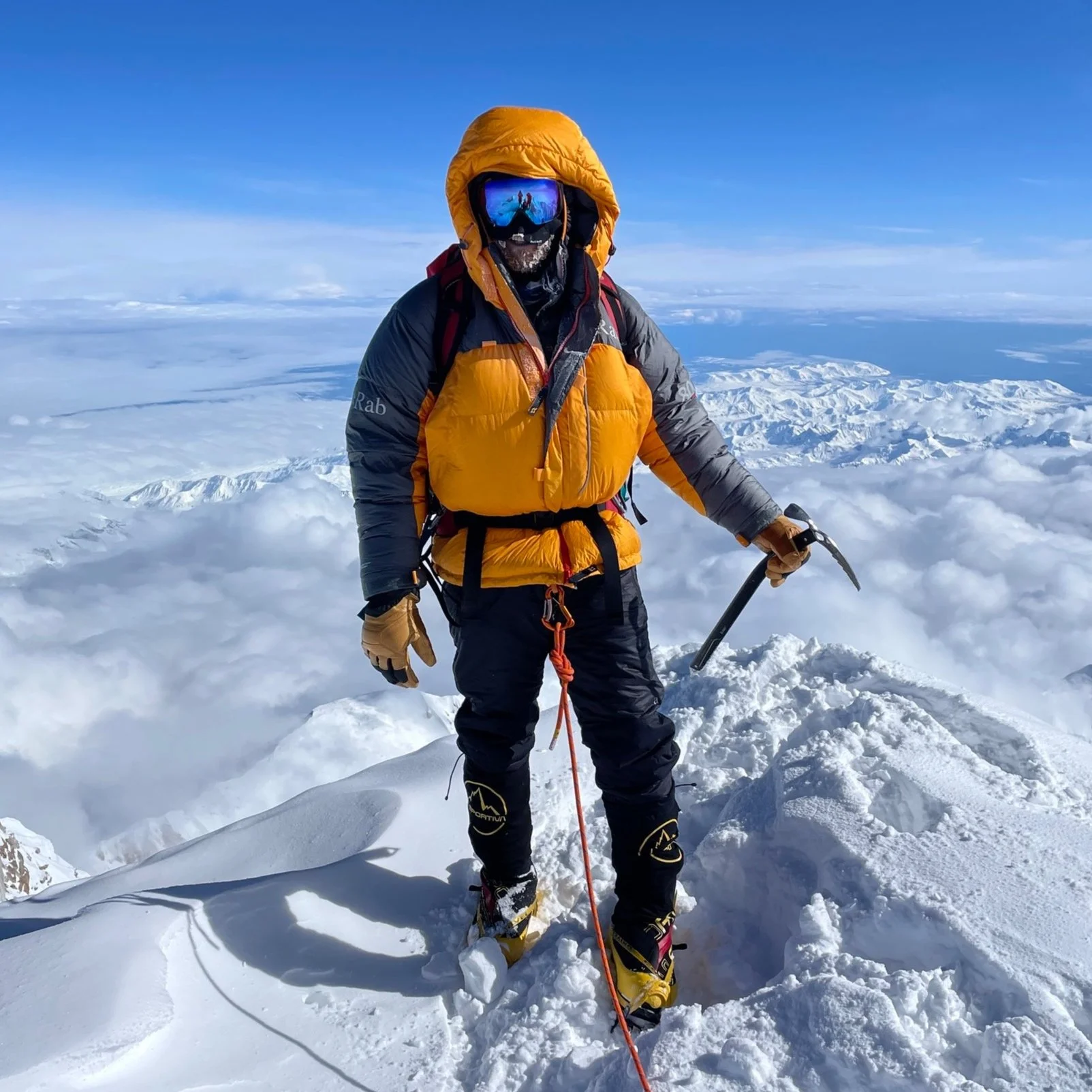 Will on the summit of Denali after 20 weeks of mountaineering training with Casaval Personal Training