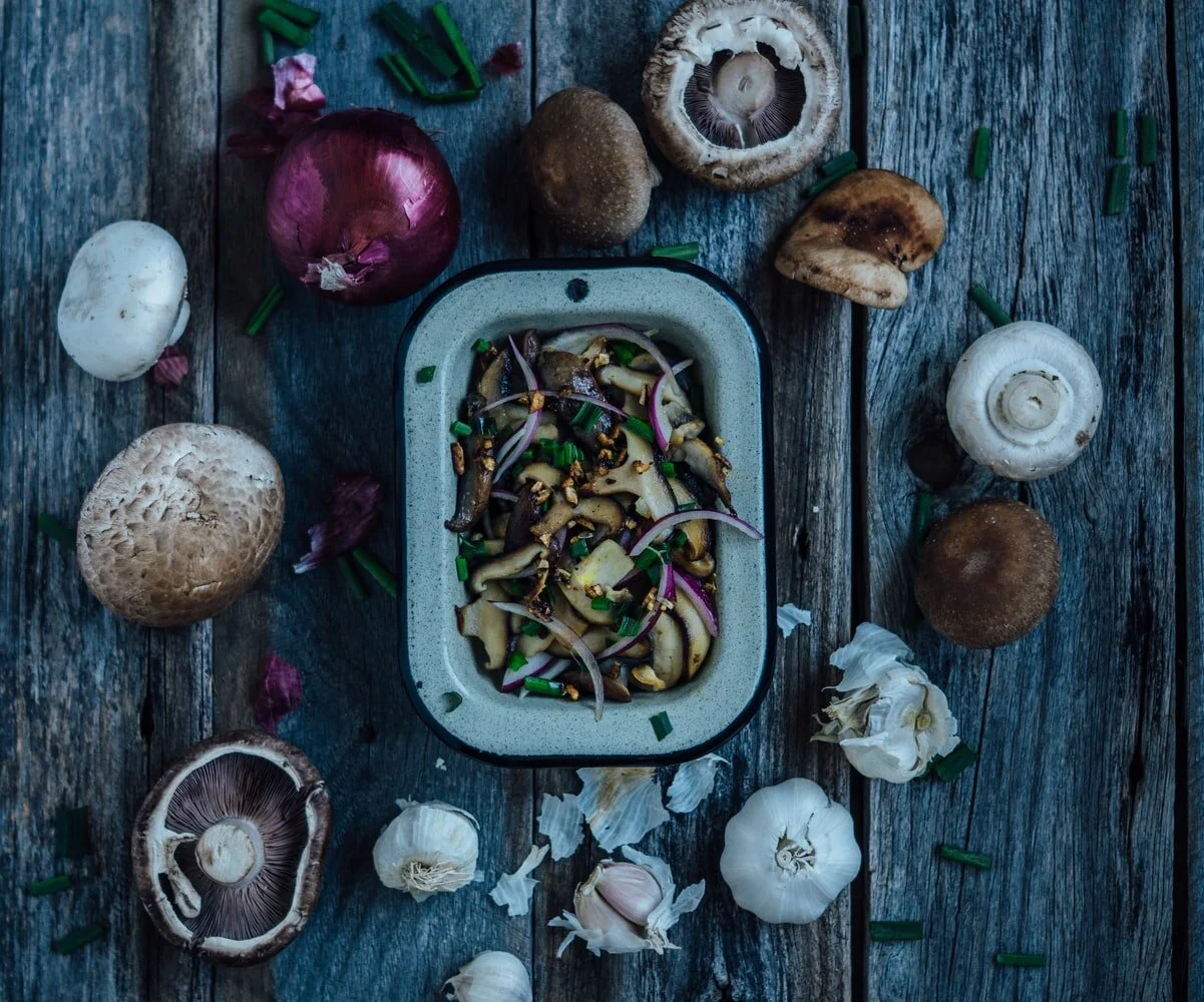 Sellerie-Bratkartoffeln mit Pilzragout