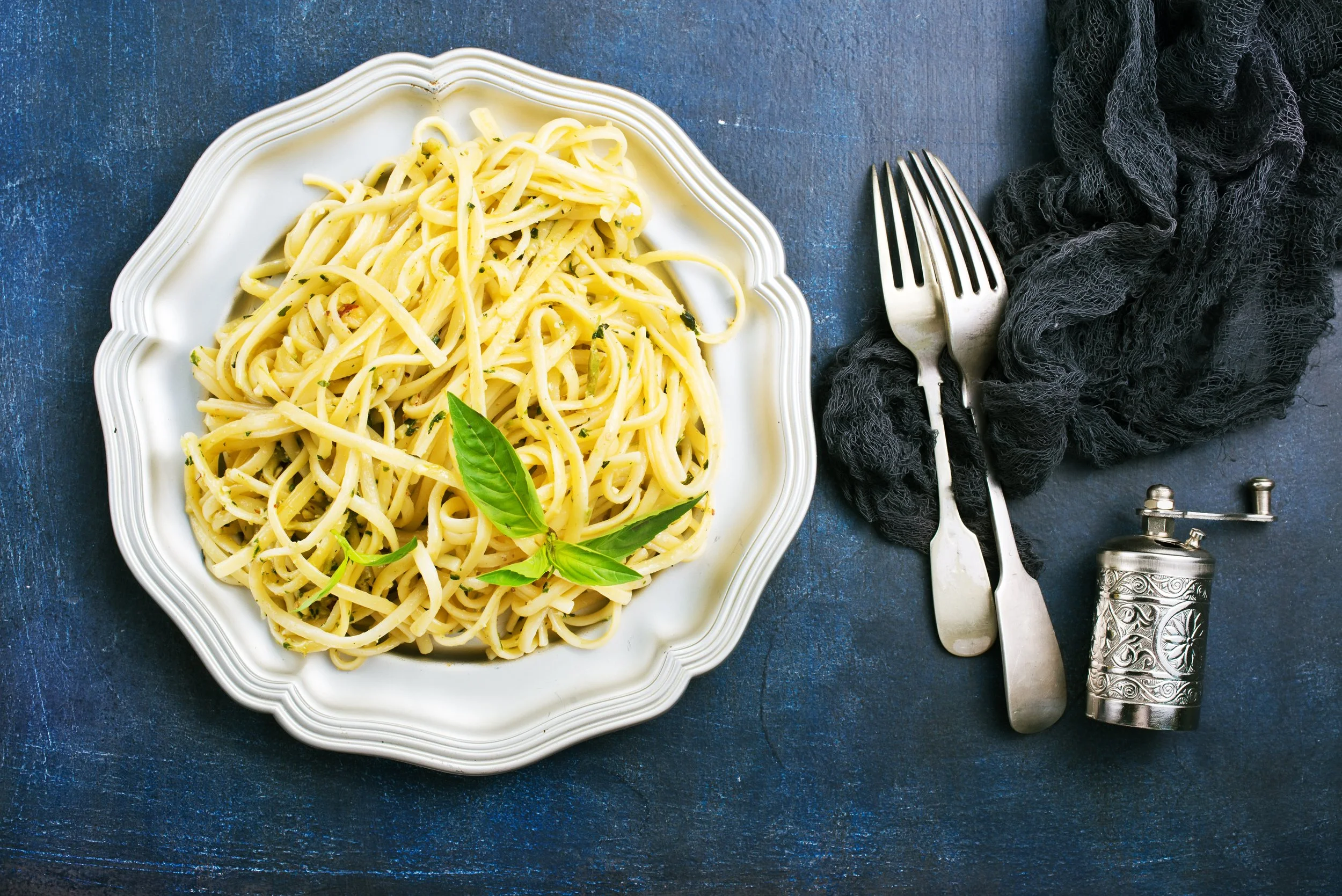 Spaghetti mit Spinat