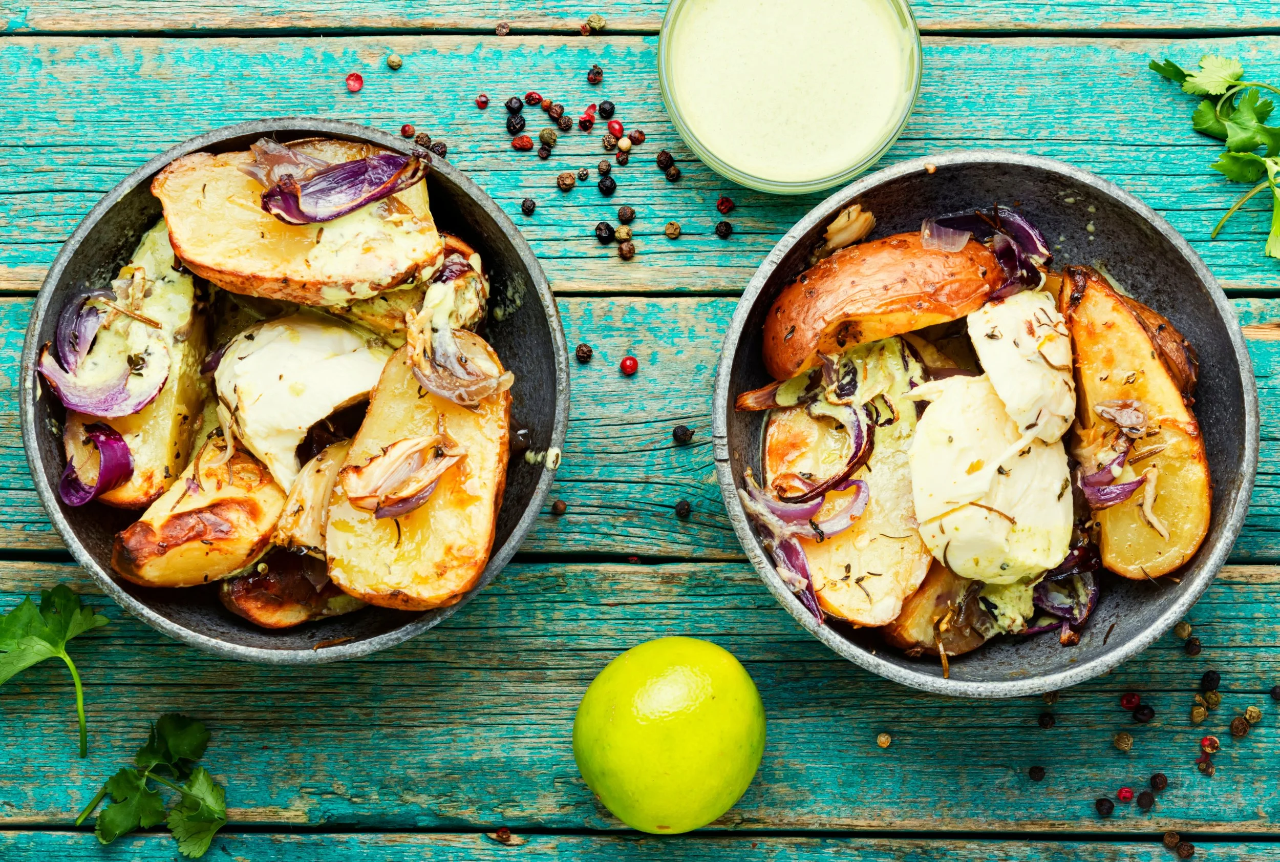 Gebackene Süsskartoffeln mit Ricotta