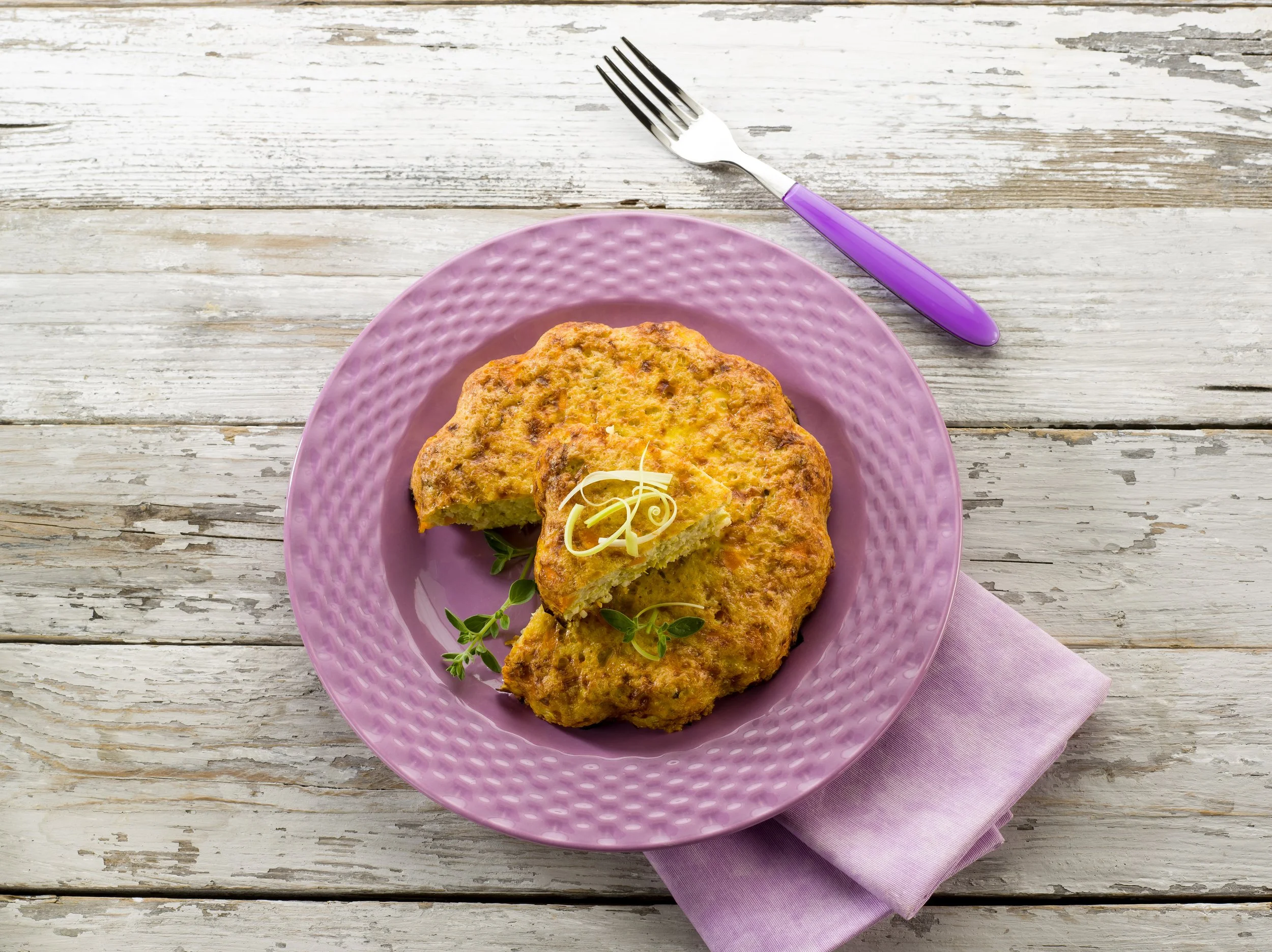 Lauch-Griessschnitten mit Zwiebelconfit