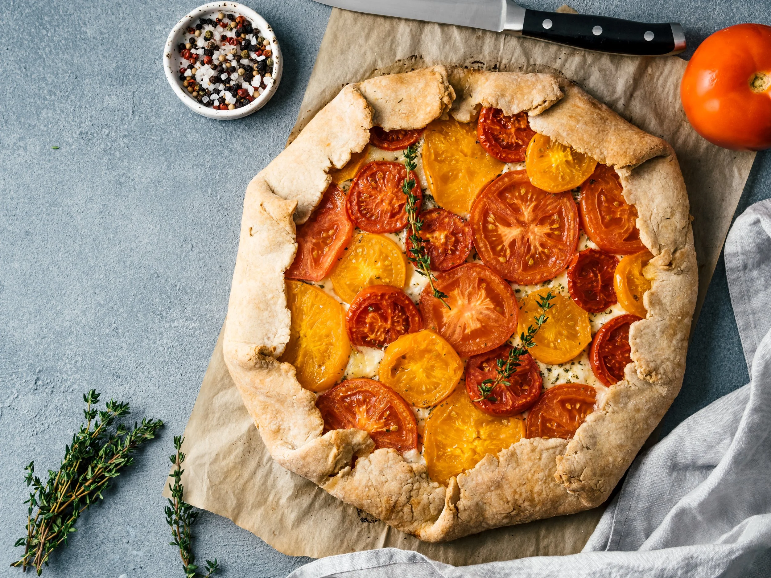 Wähe mit Krautstiel und Tomaten