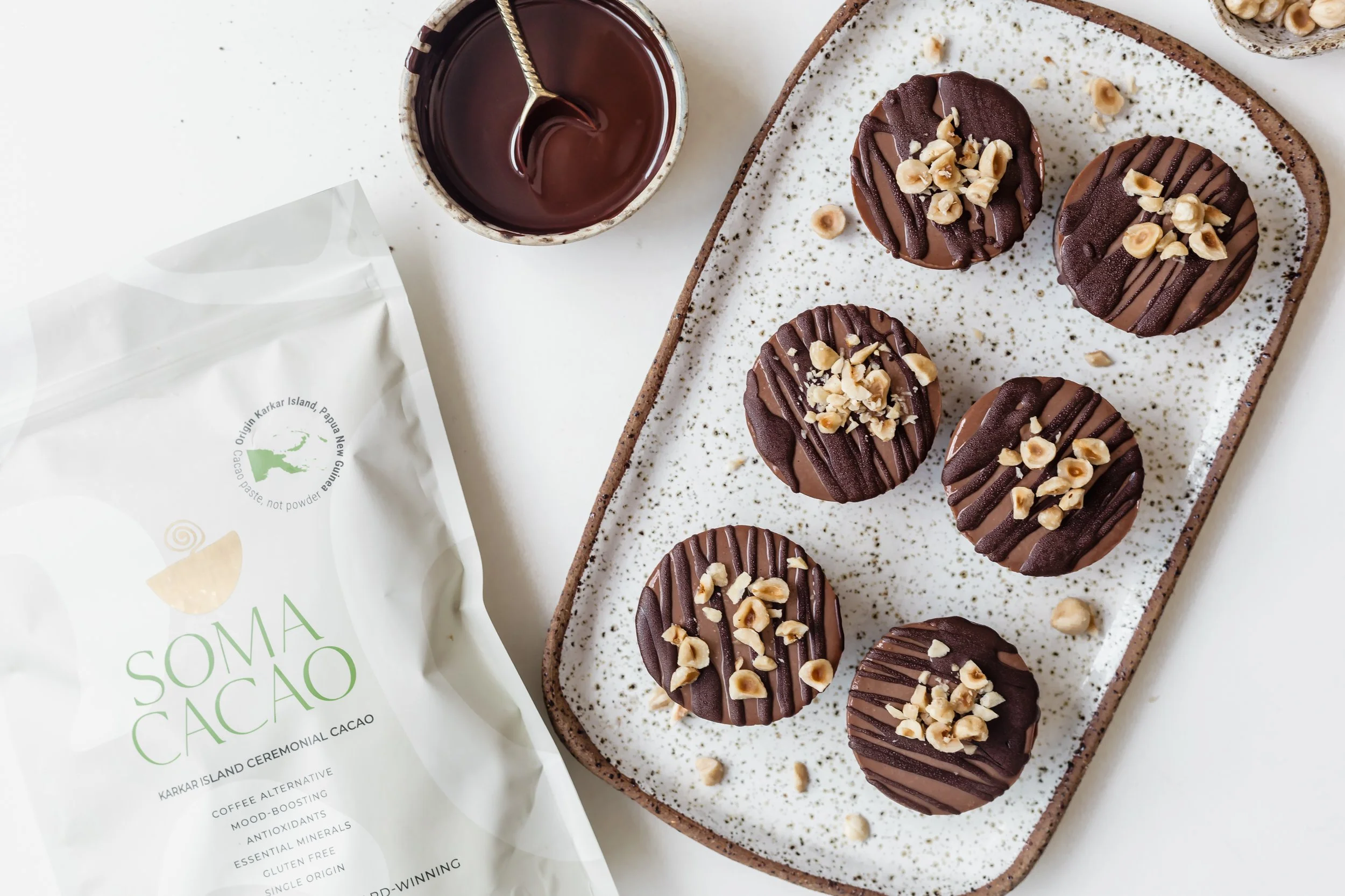 Mini Soma Cacao Vegan Chocolate Hazelnut Cheesecakes