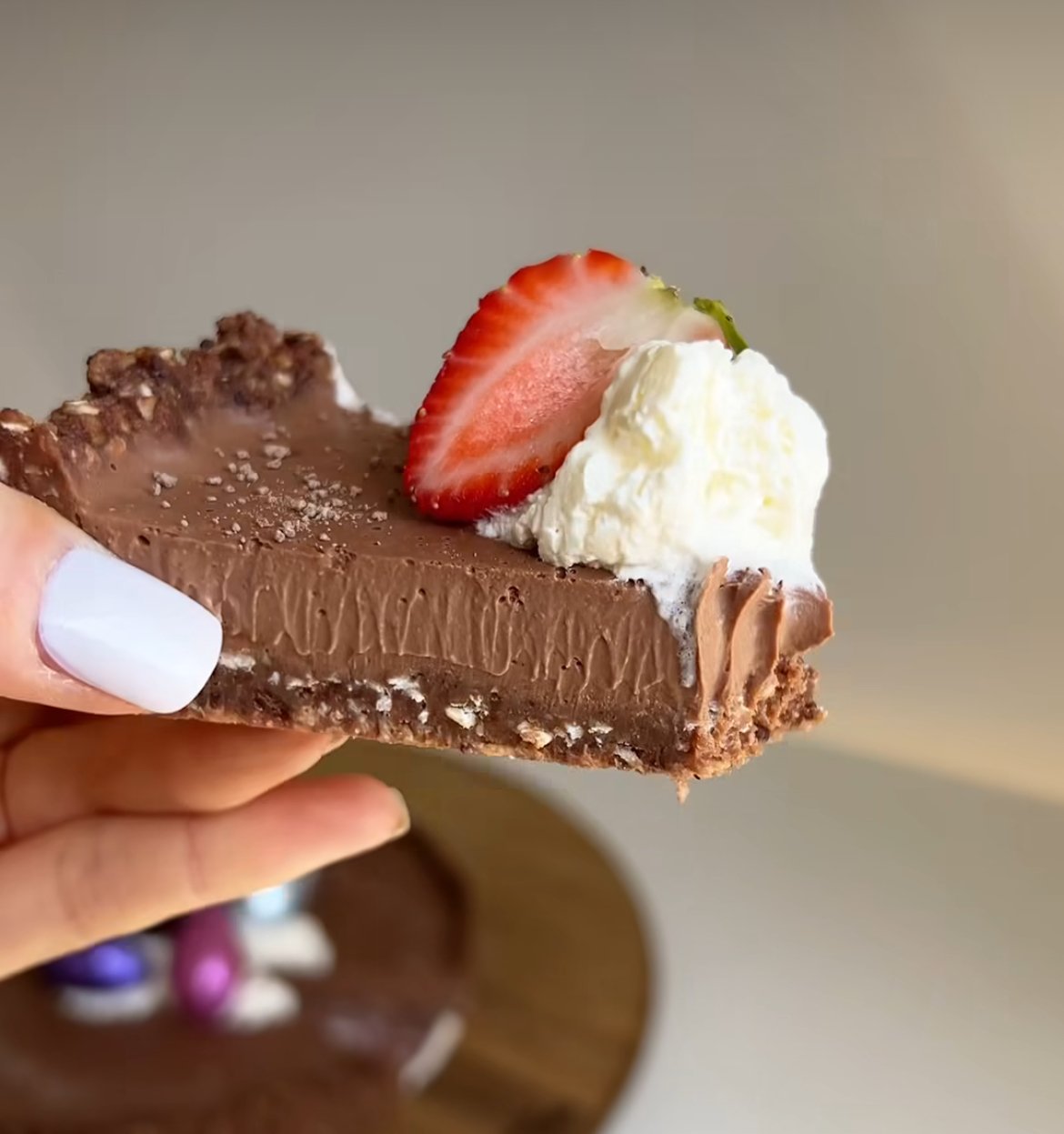 No Bake Double Choc Easter Tart