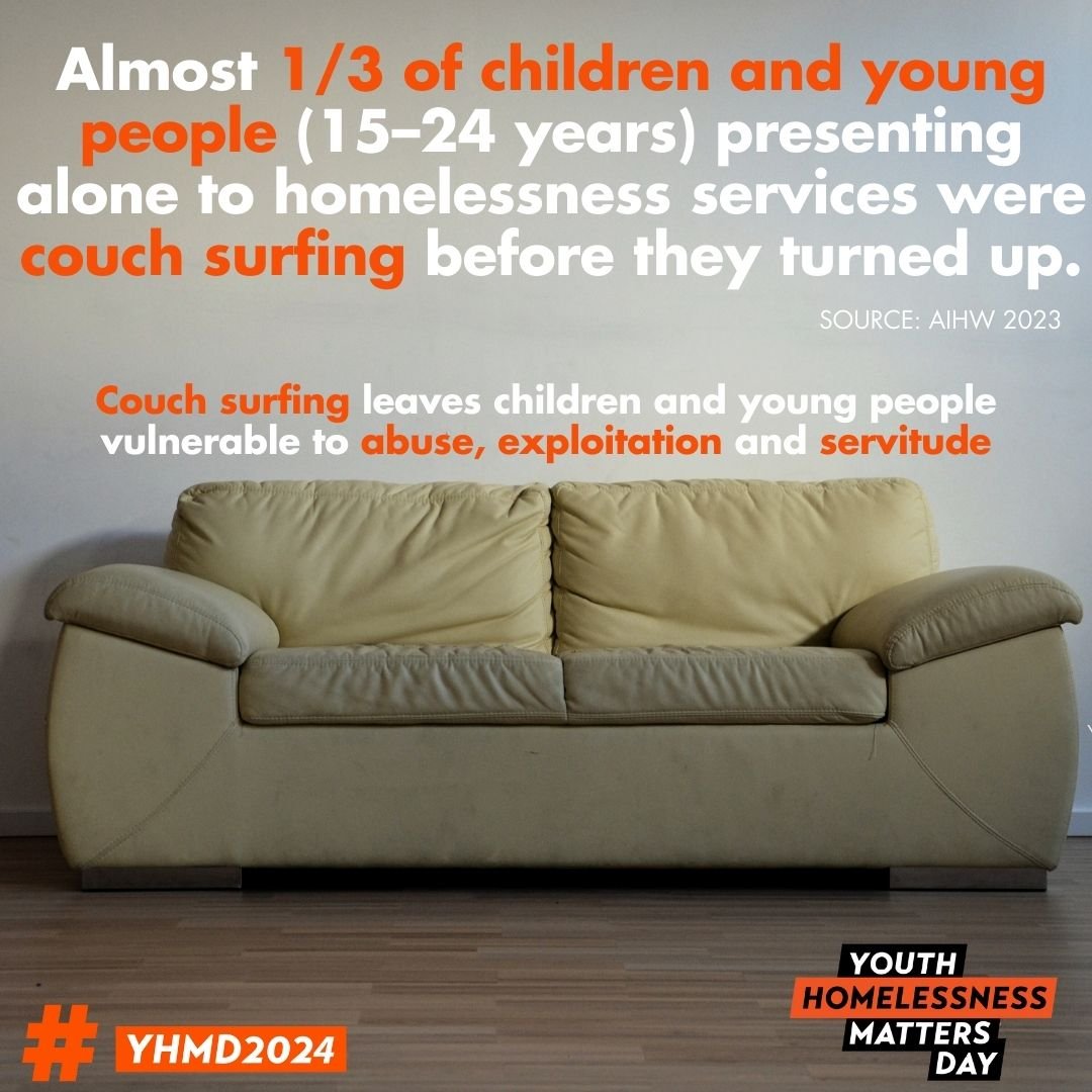 YOUTH HOMELESS MATTERS DAY #YHMD2024 🧡🖤

Every child and young person deserves a safe and nurturing home, yet for many, this is far from reality. Shockingly, in 2022-23 alone, over 38,000 young people aged 15-24 sought help from homelessness servic