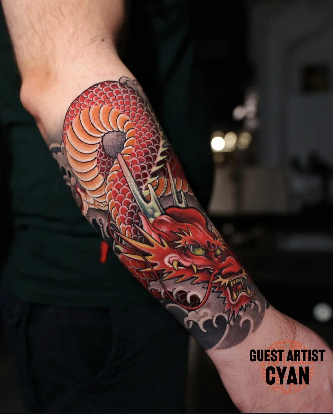 traditional Japanese dragon tattoo by Cyan