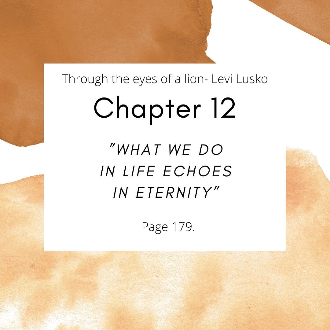 This week is the last Chapter if you are following the reading plan. How have you got on? Any stories to share at our big gathering at the end of the month?