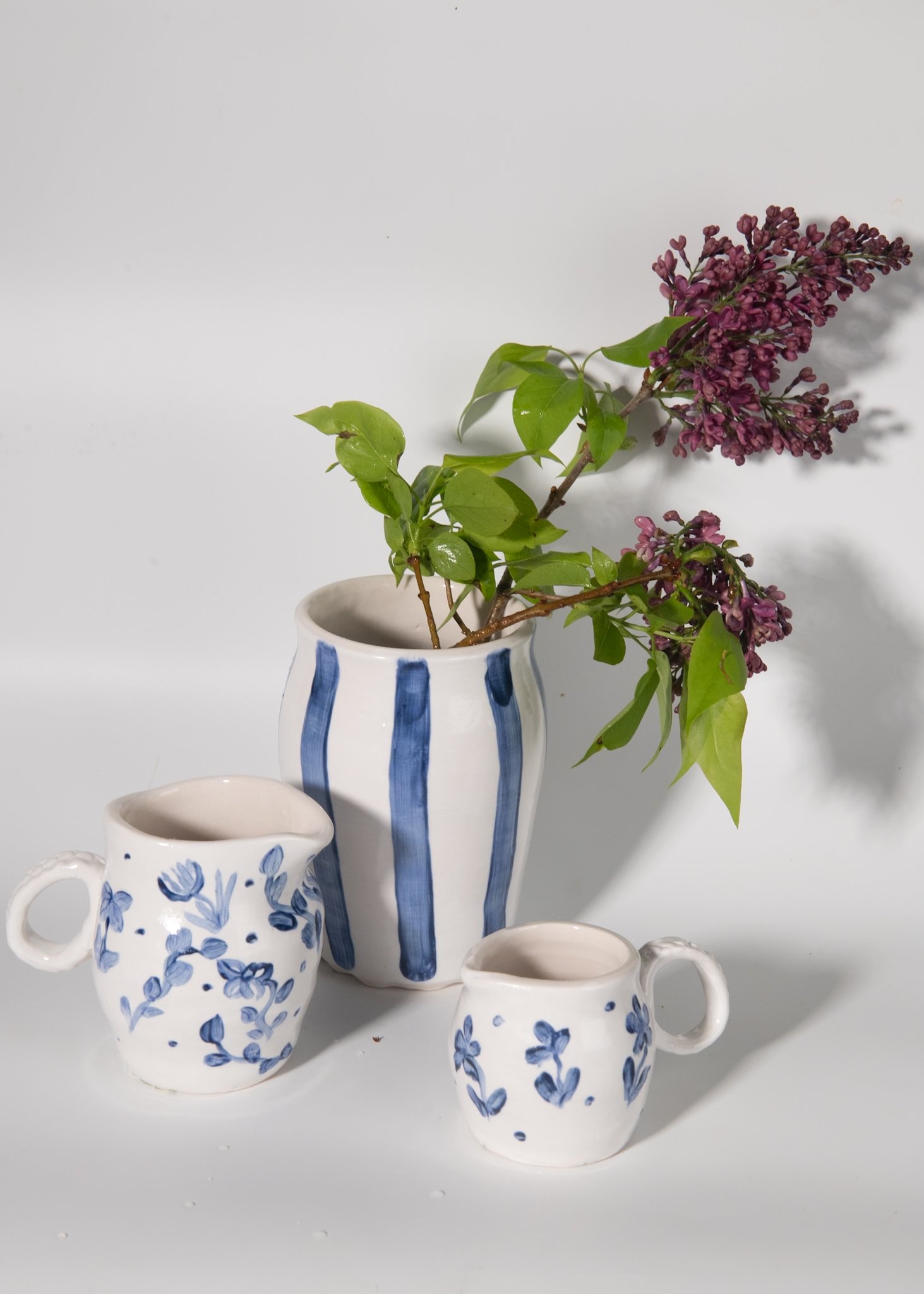 Handmade Blue Stripe Porcelain Vase