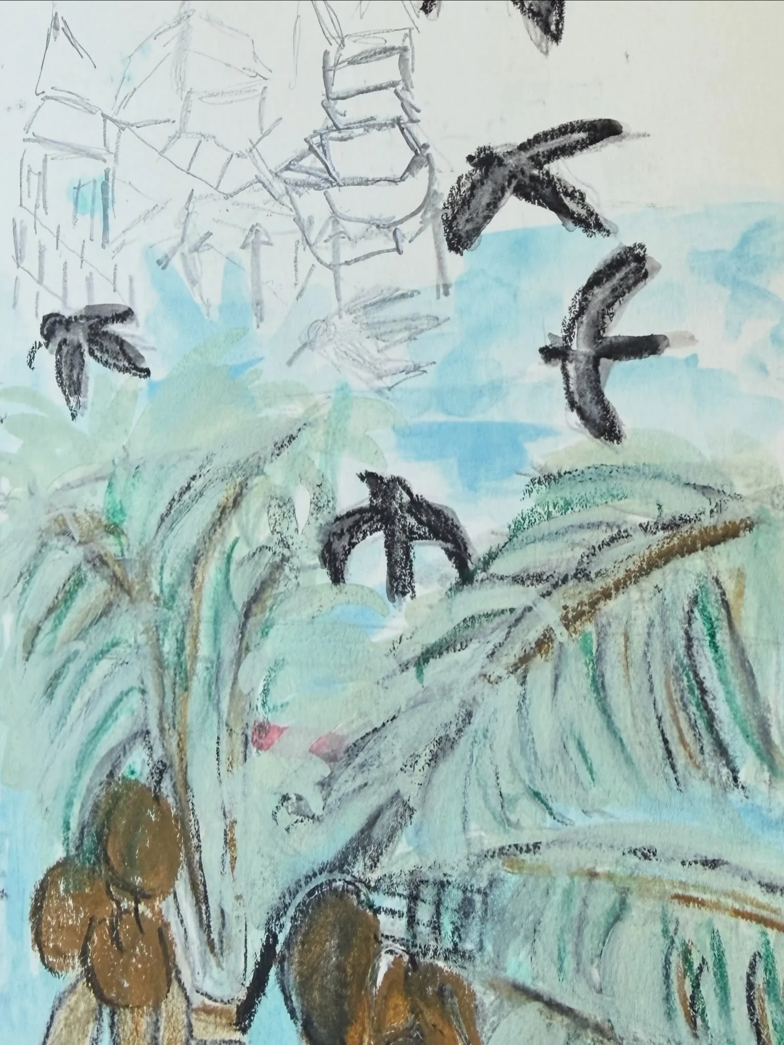 Slowed way down. #starpuddingfarm #tropical #vermontartist #scribbles #hibiscusflower