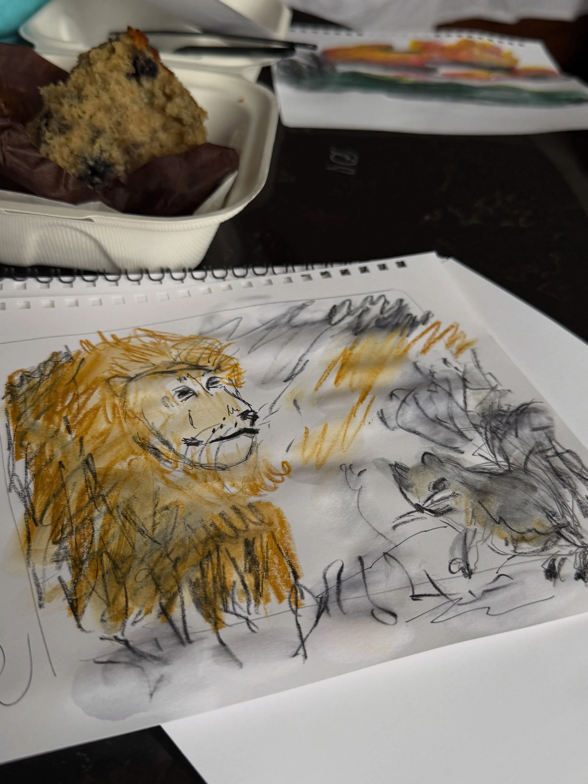 Will I be the squirrel or the lion today 🦁#starpuddingfarm #vermontartist #walkon #clearing