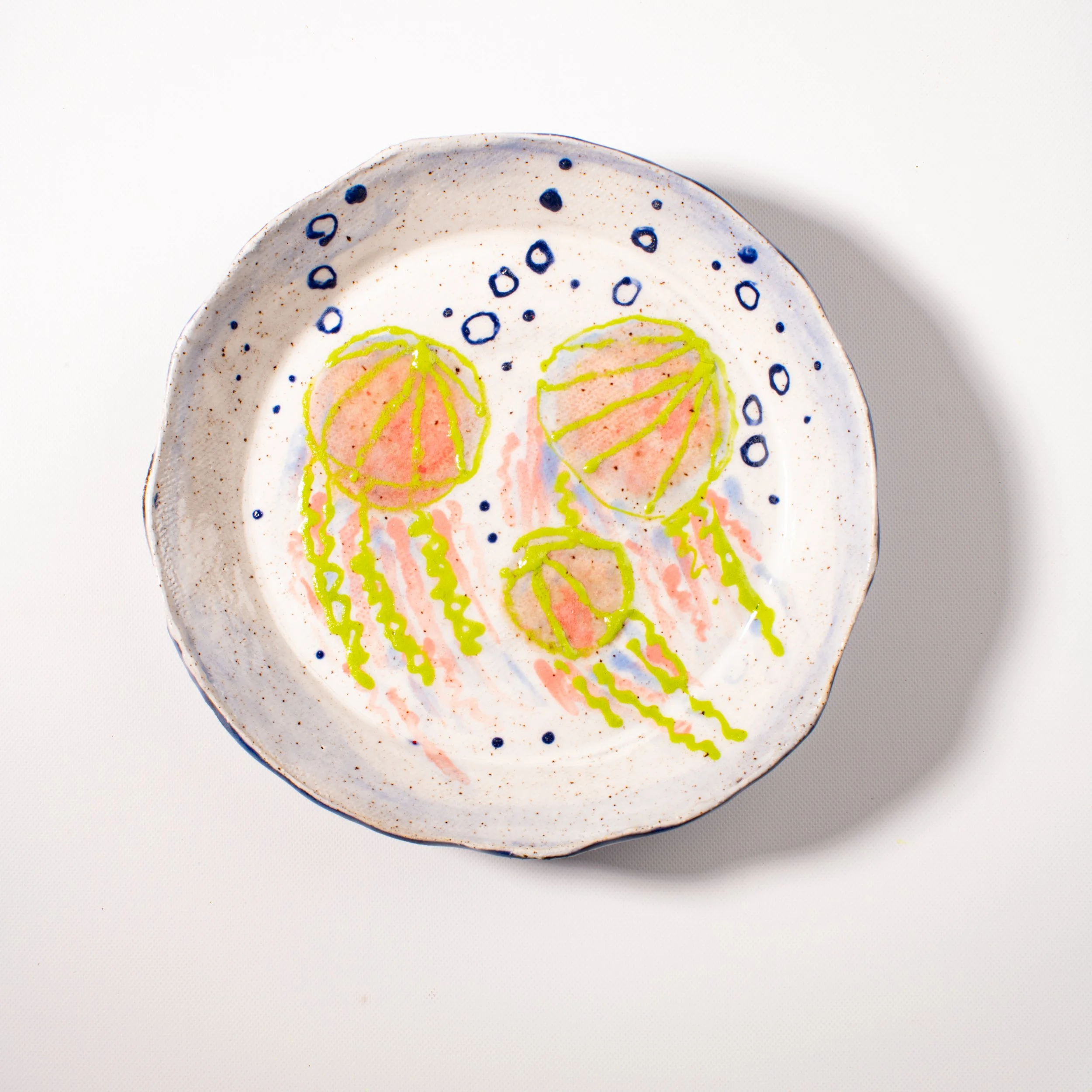 Handmade Small Jellyfish Round Plate