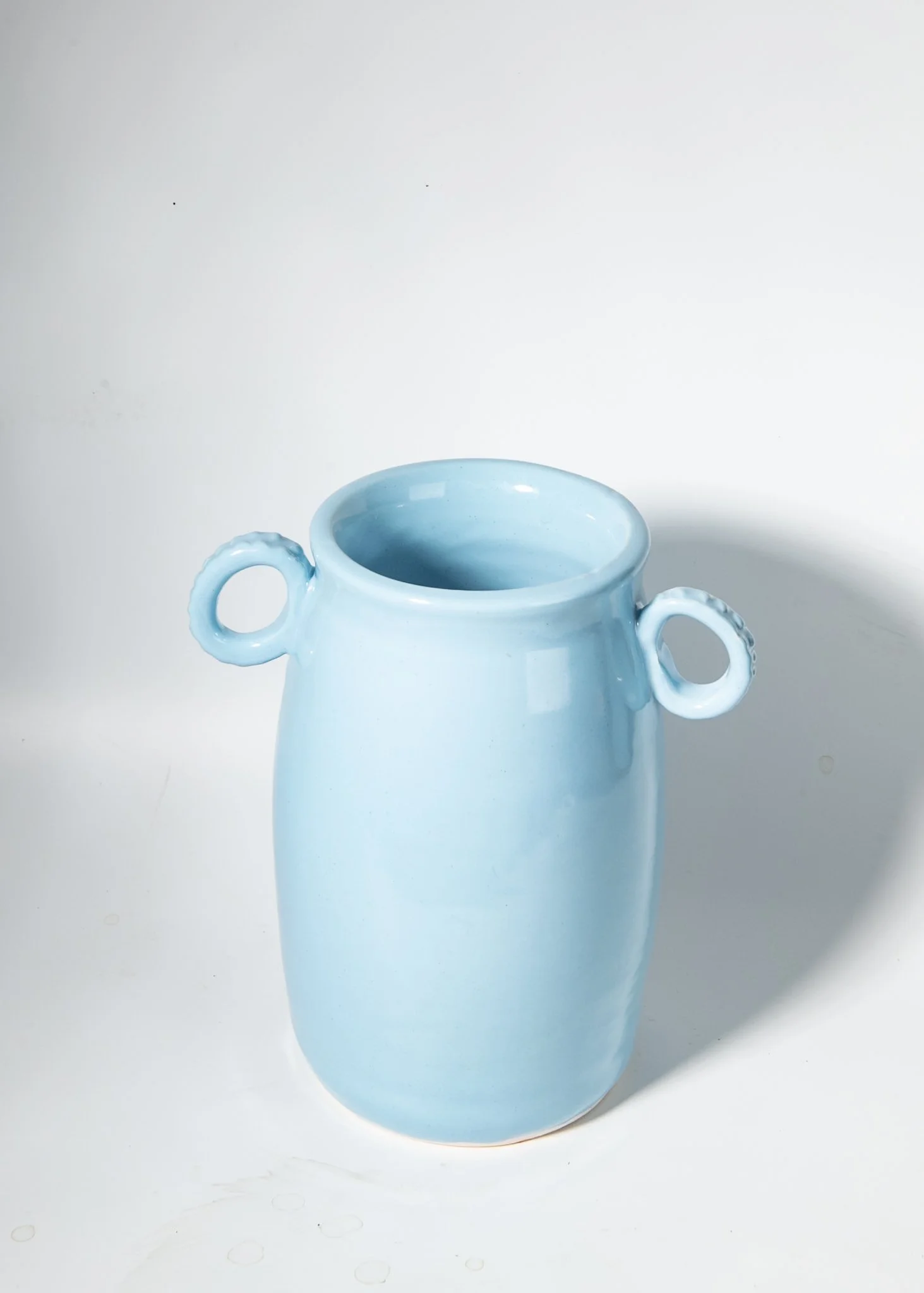 Ocean Blue Flower Vase with Handles