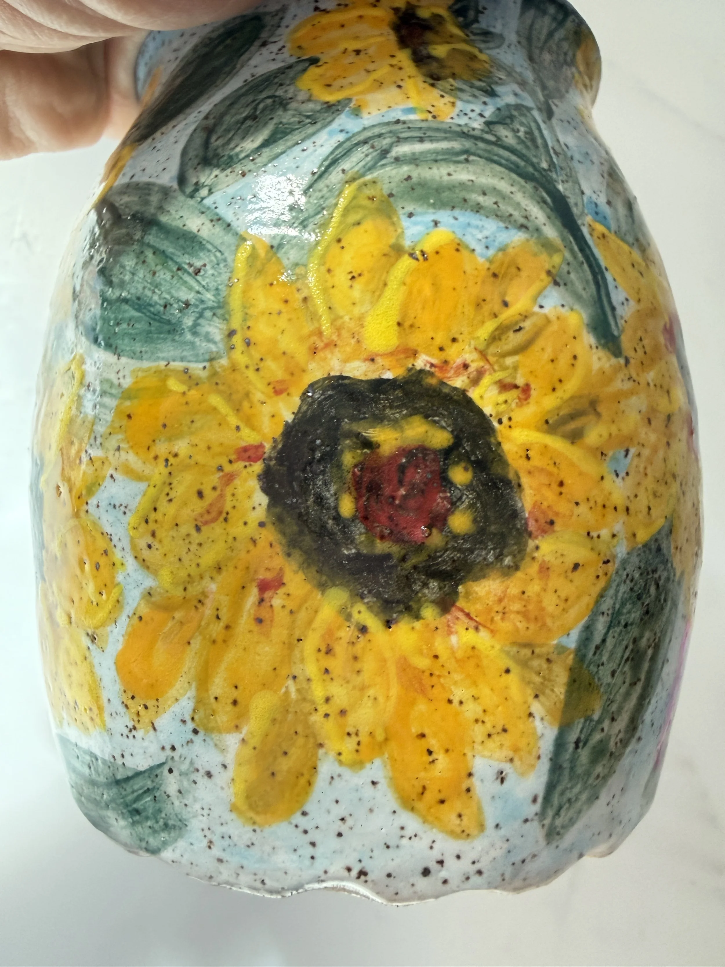Closeup of Sunflower Vase