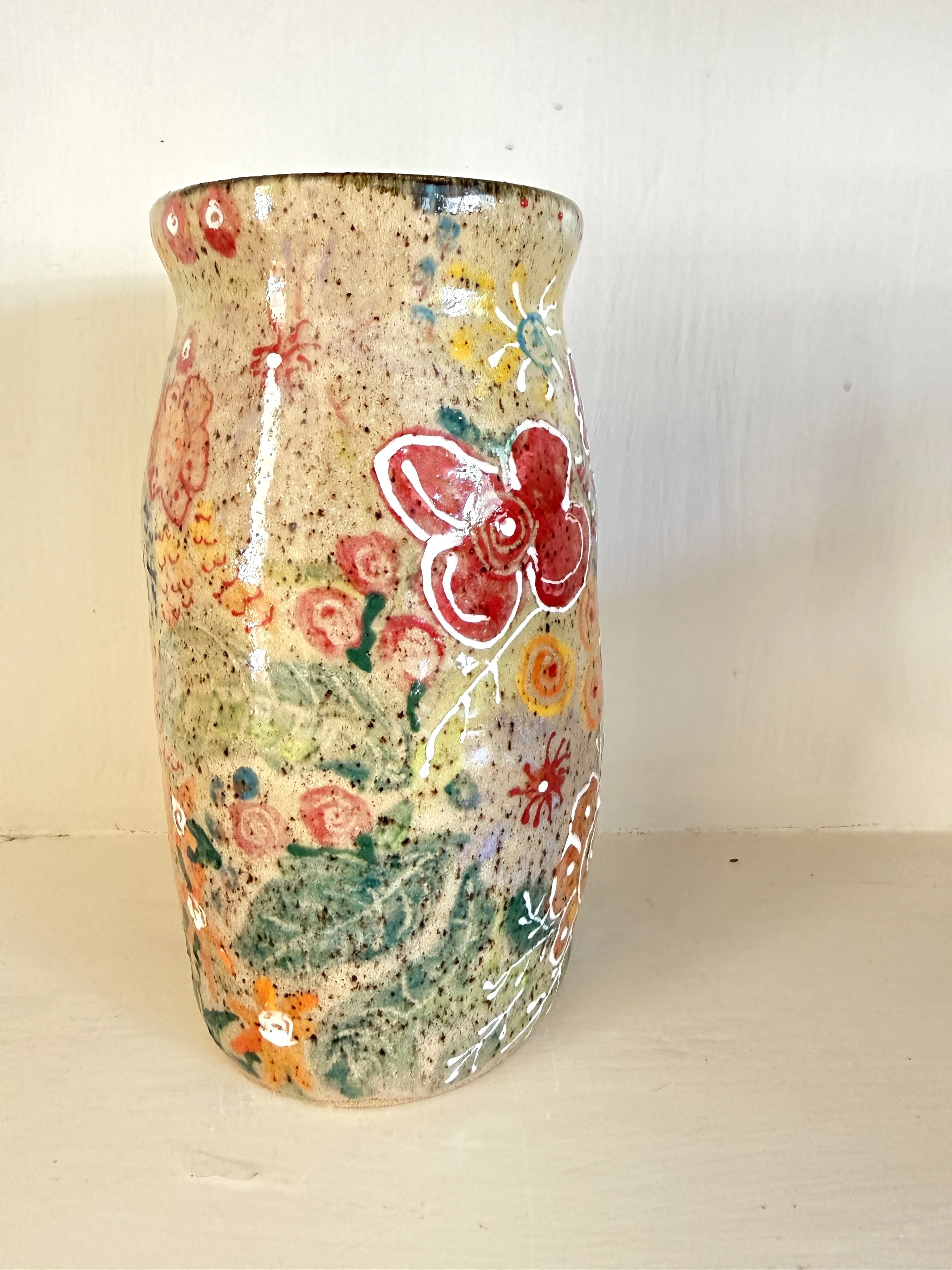 View of Field of Posies Ceramic Vase