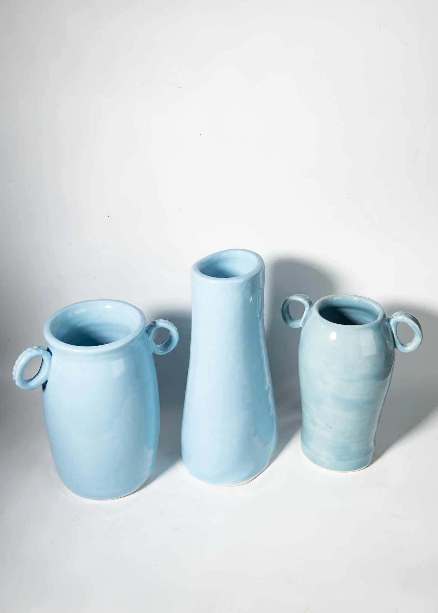 Group of Ocean Blue Flower Vases