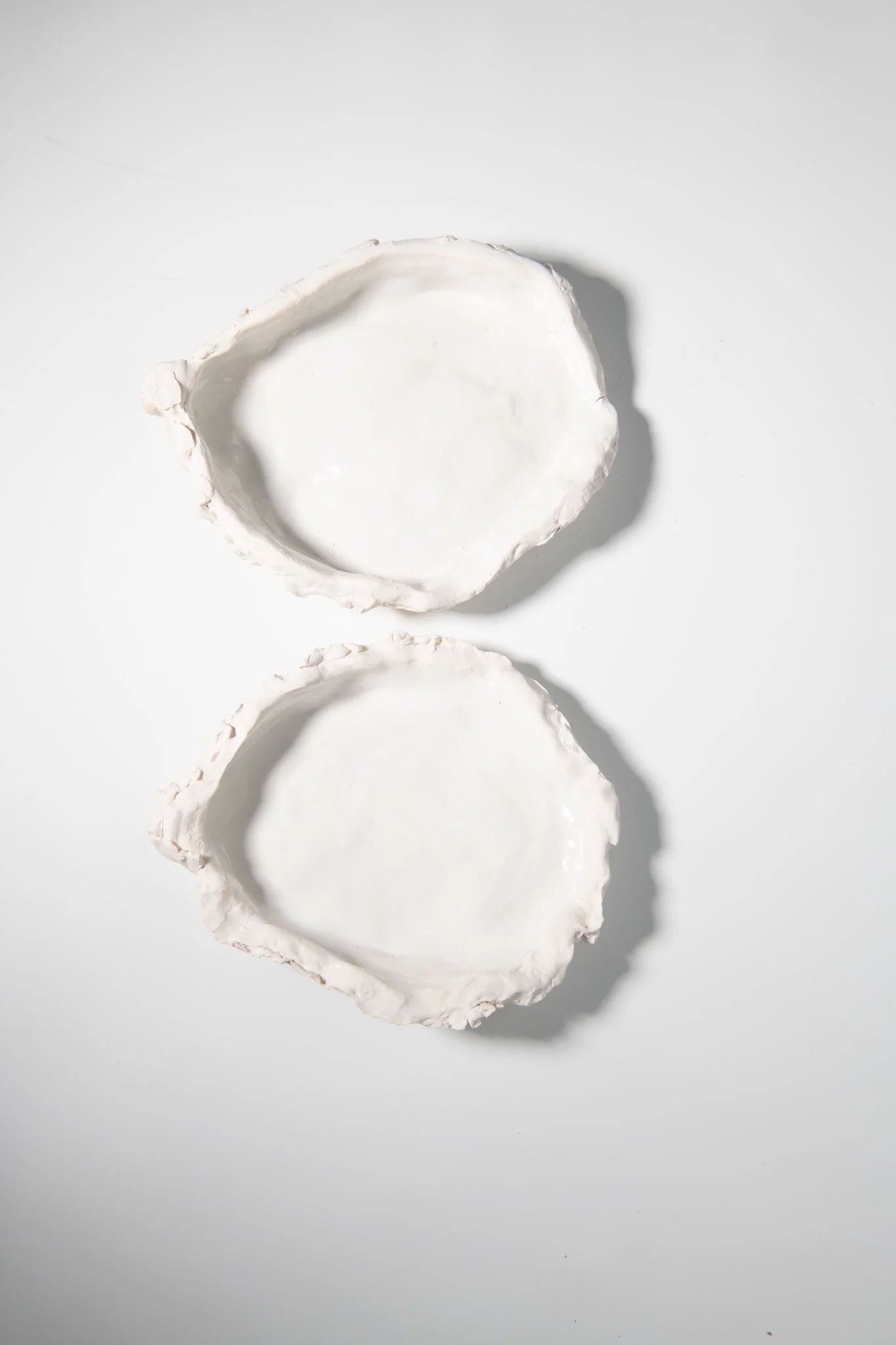 White Seashell Plates, Set of 2