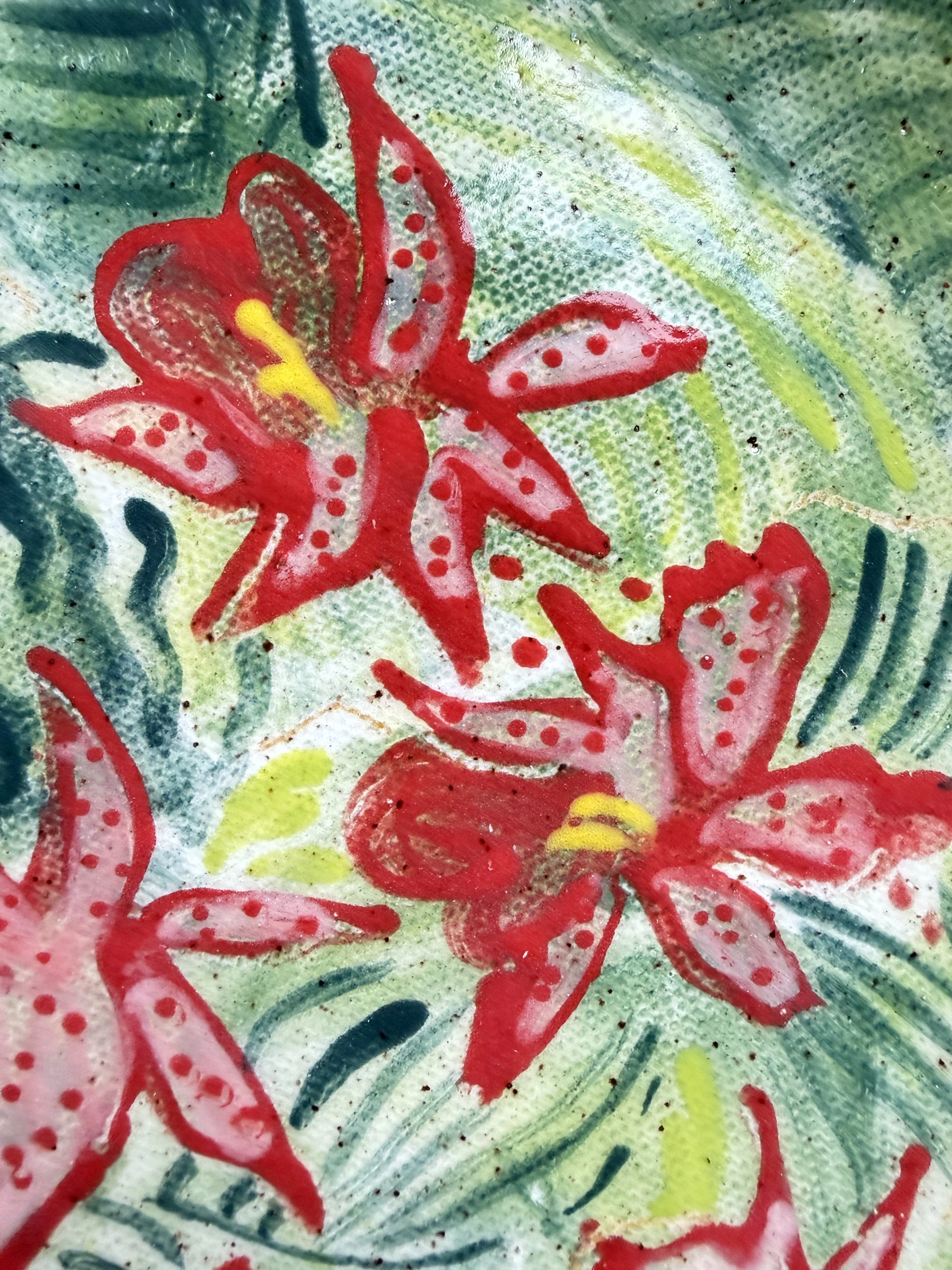 View two of Tropical Orchid Painting on Plates