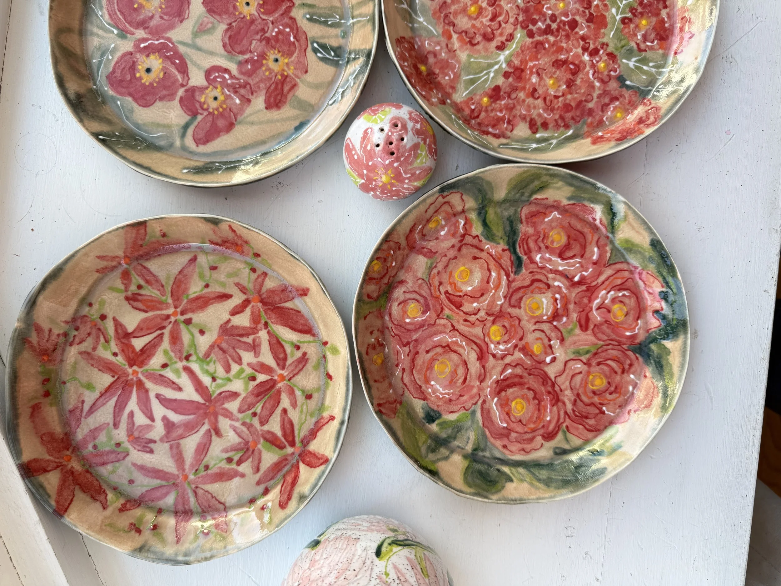 Handmade Hand Painted Salt and Pepper Shakers