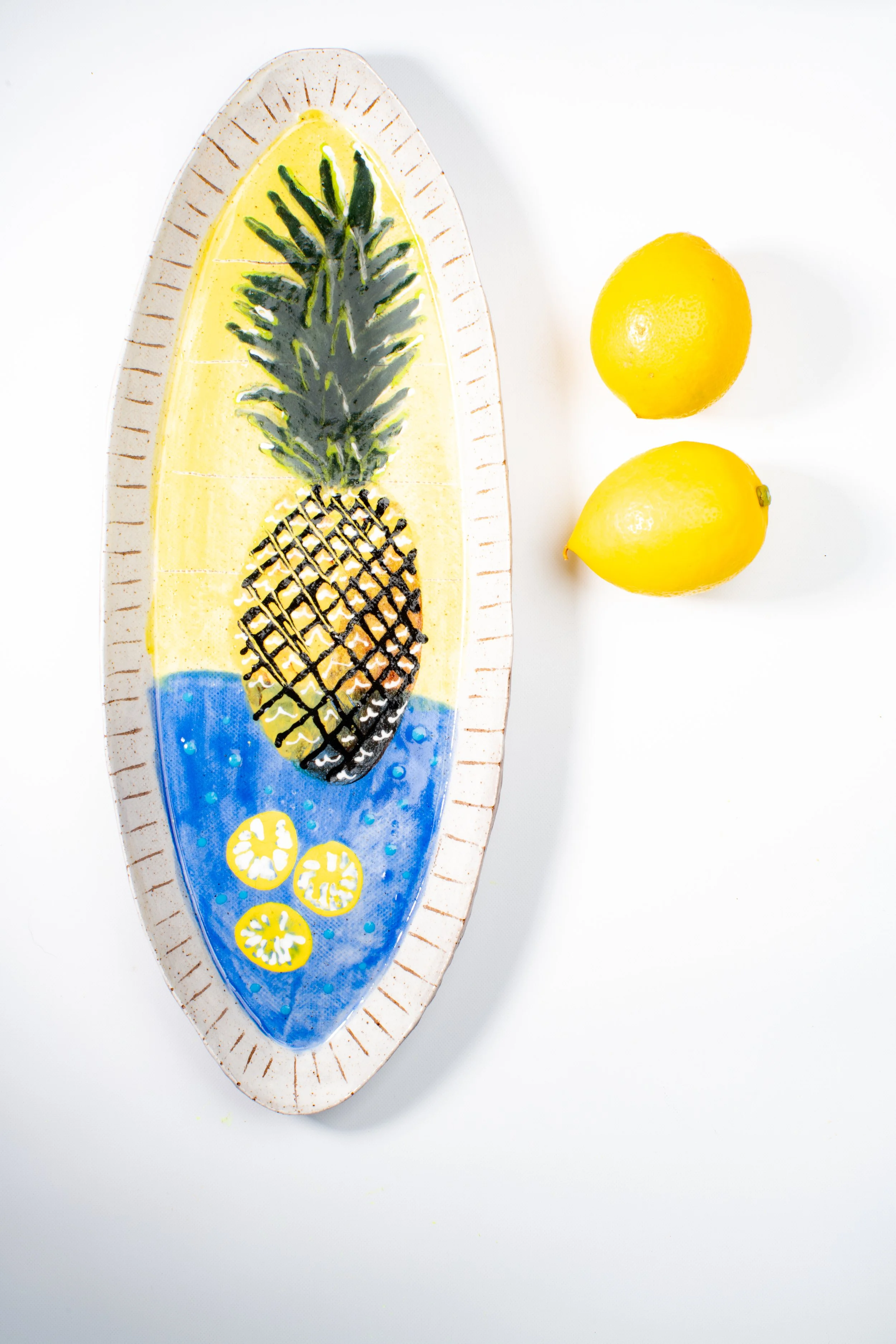 Handmade Handpainted Pineapple Platter