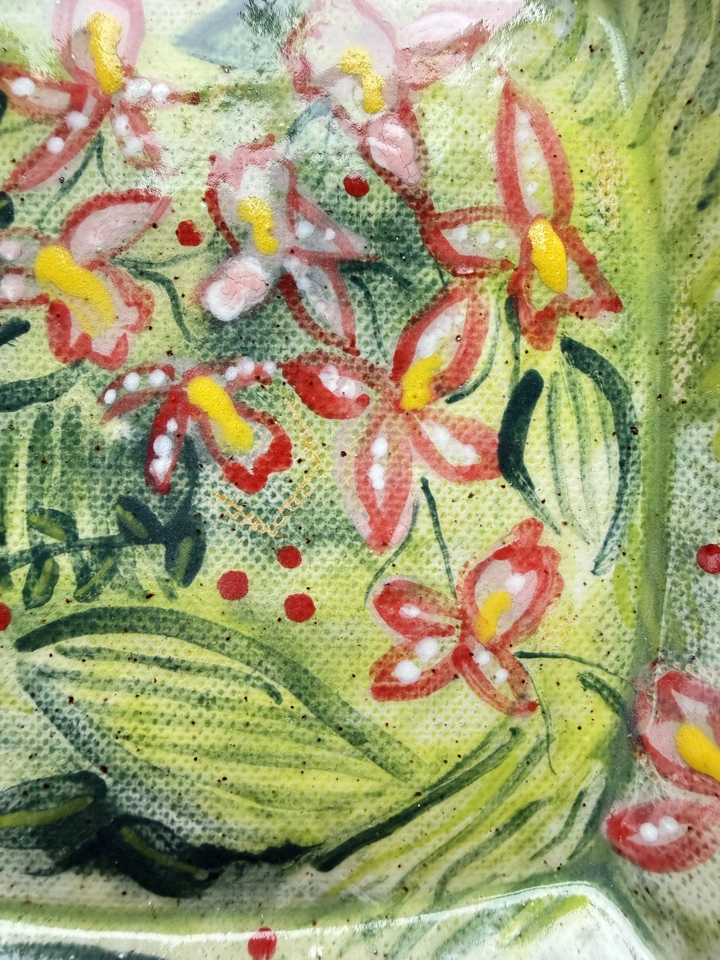 View one of Tropical Orchid Painting on Plates