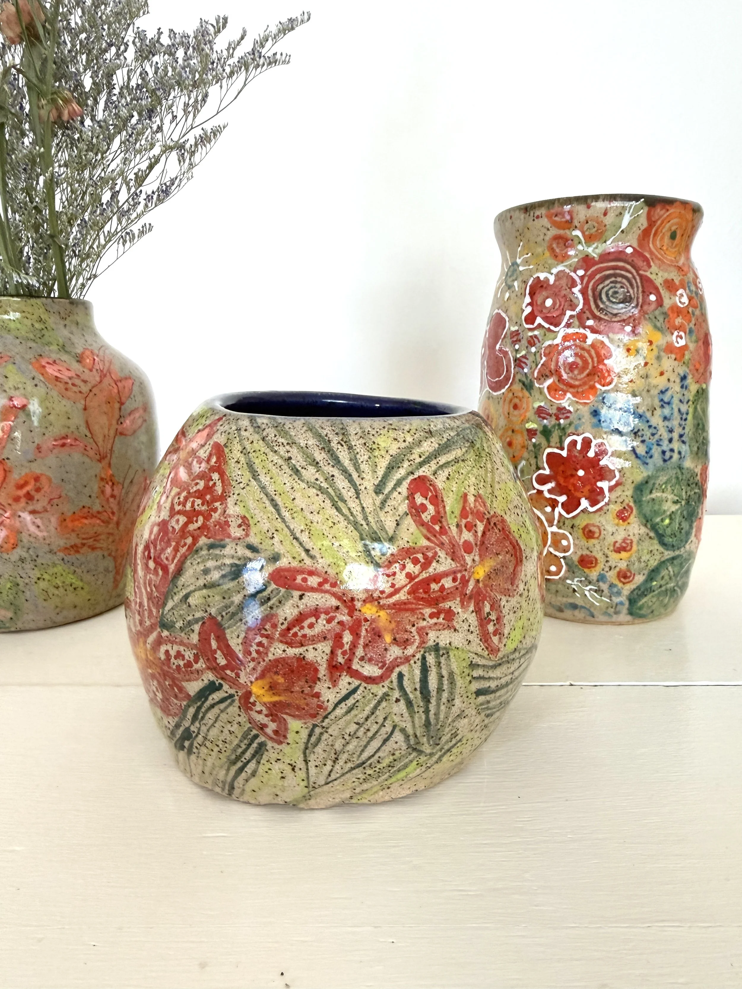 Tropical Orchid Vase-new view