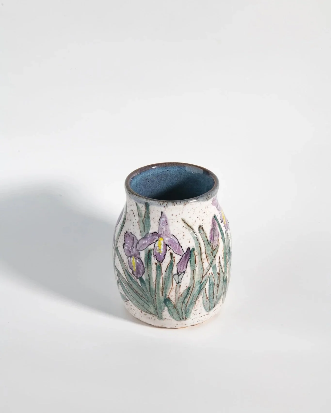 Hand Painted Vase with Iris