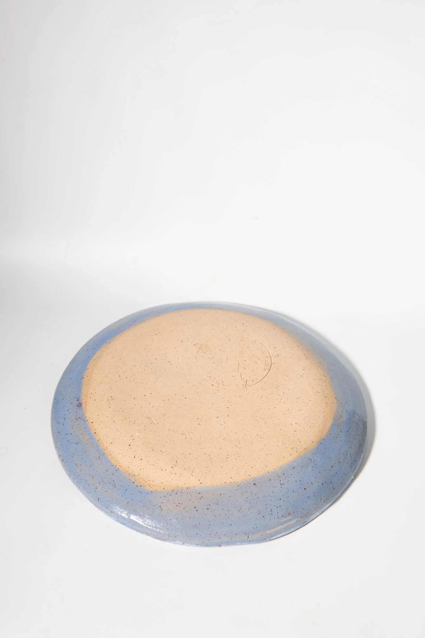 Back of handmade ceramic tropical fish plate