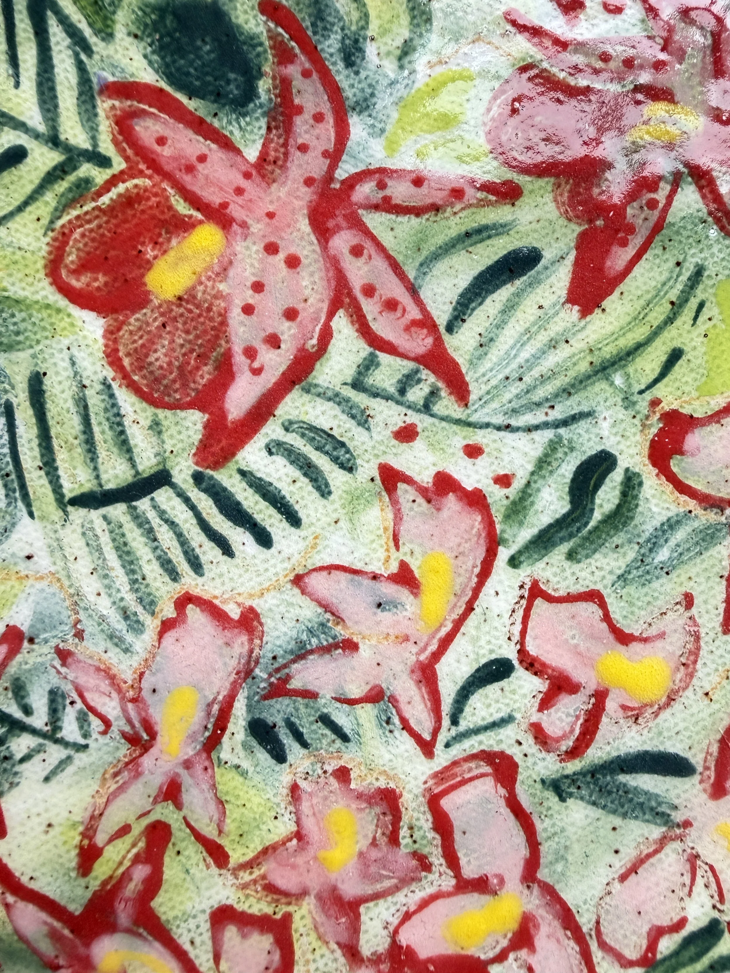 View three of Tropical Orchid Painting on Plates