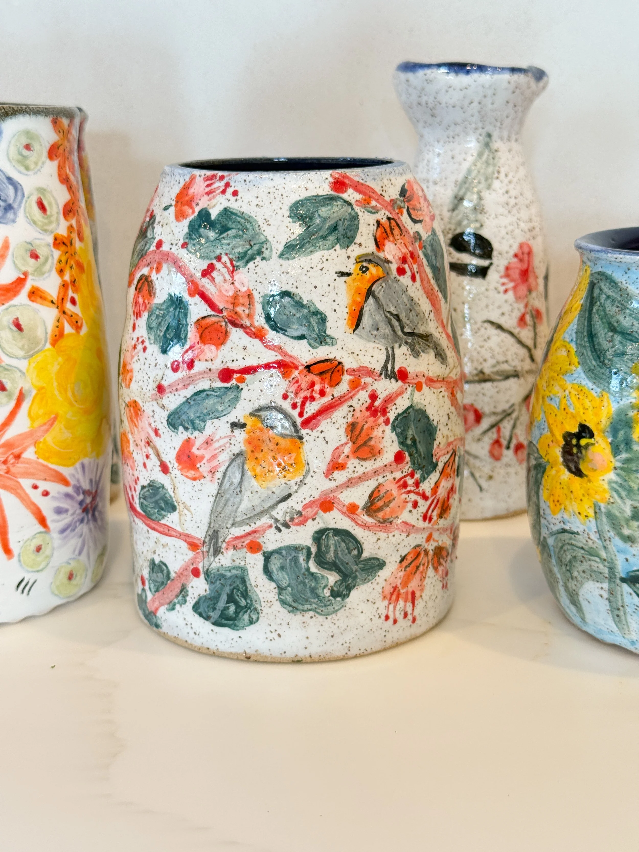 Vase with Birds in a Flowering Tree