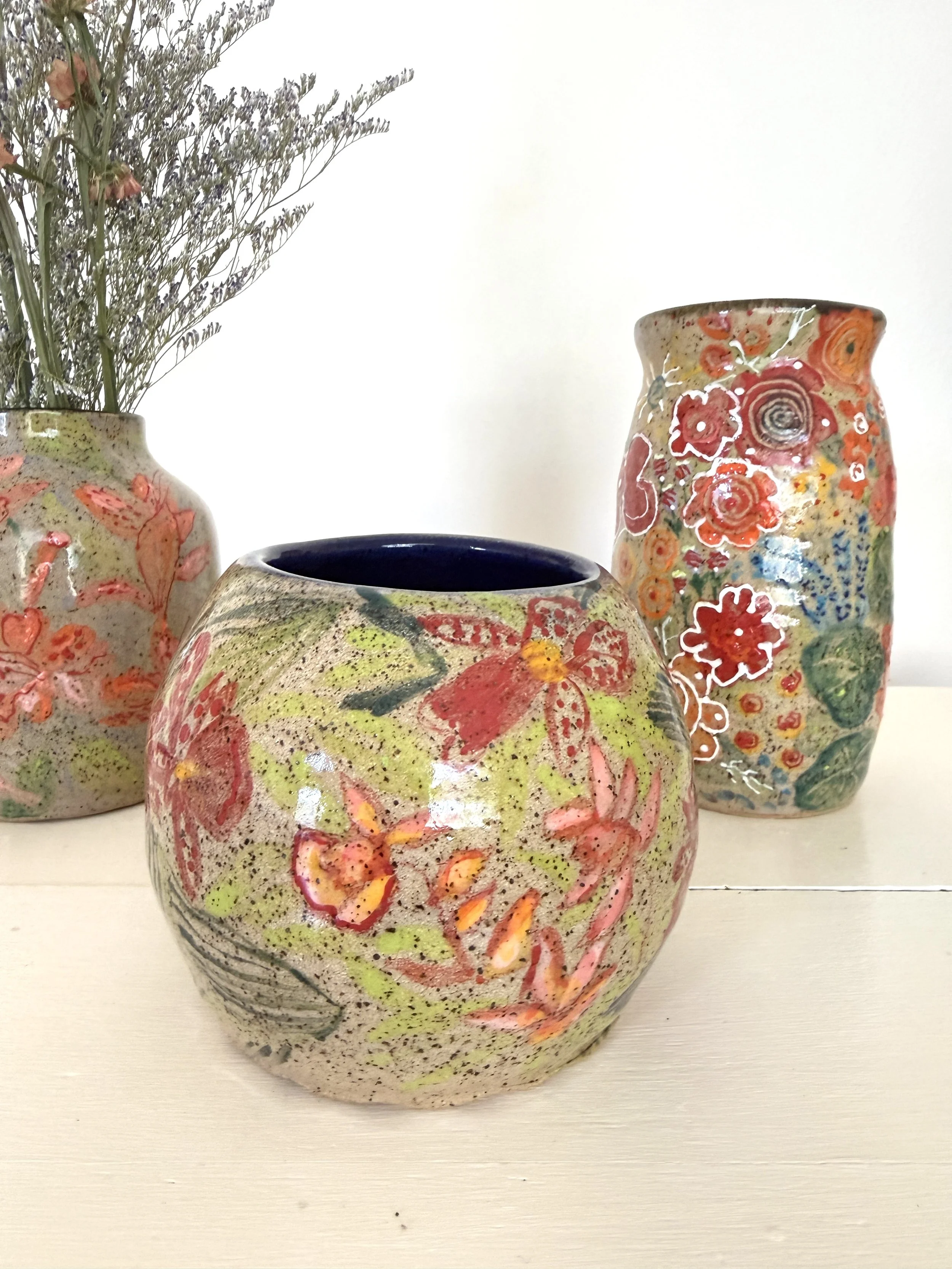 Tropical Orchid Vase-new side view