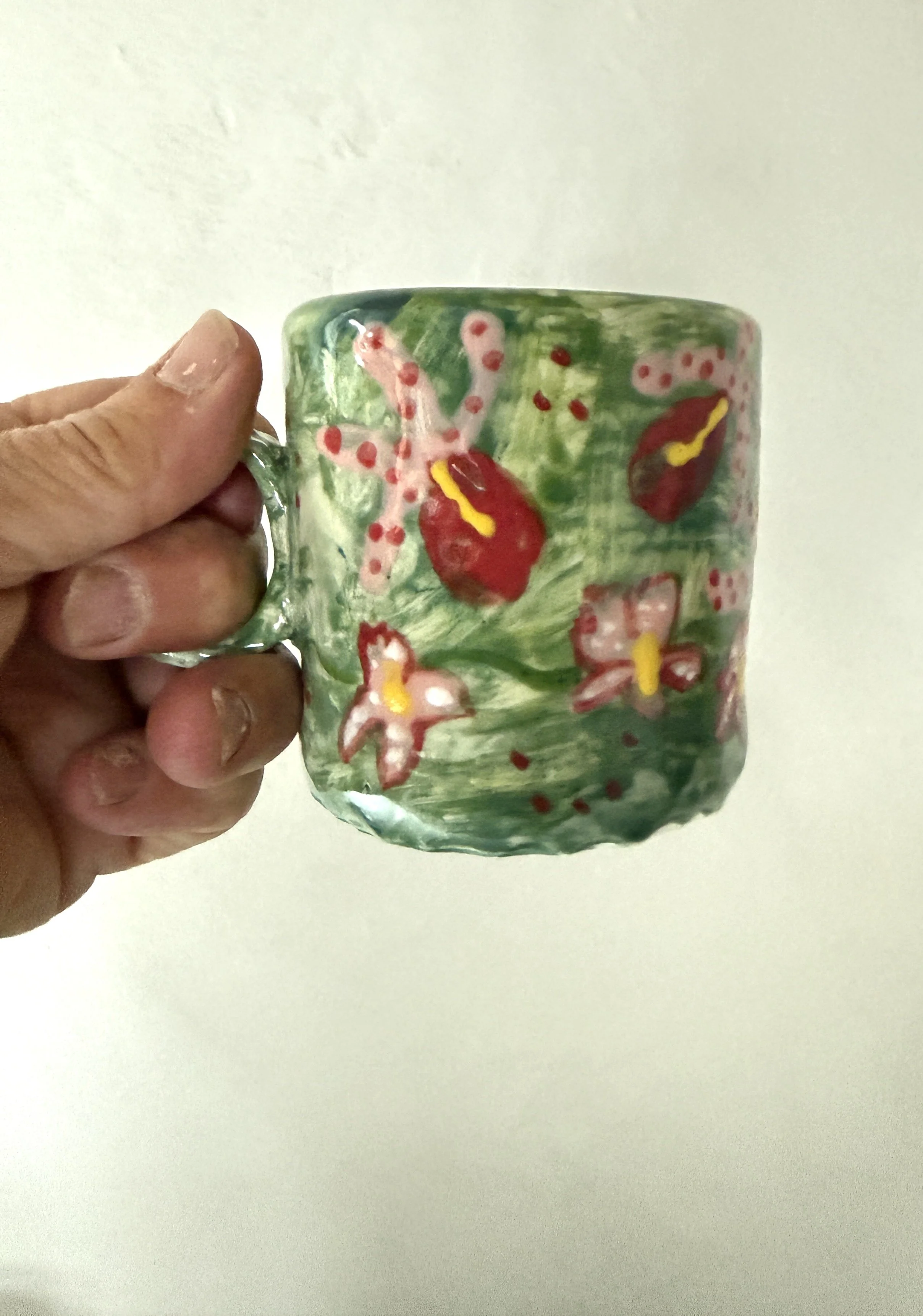 Handmade Tropical Orchid Mug 3rd design